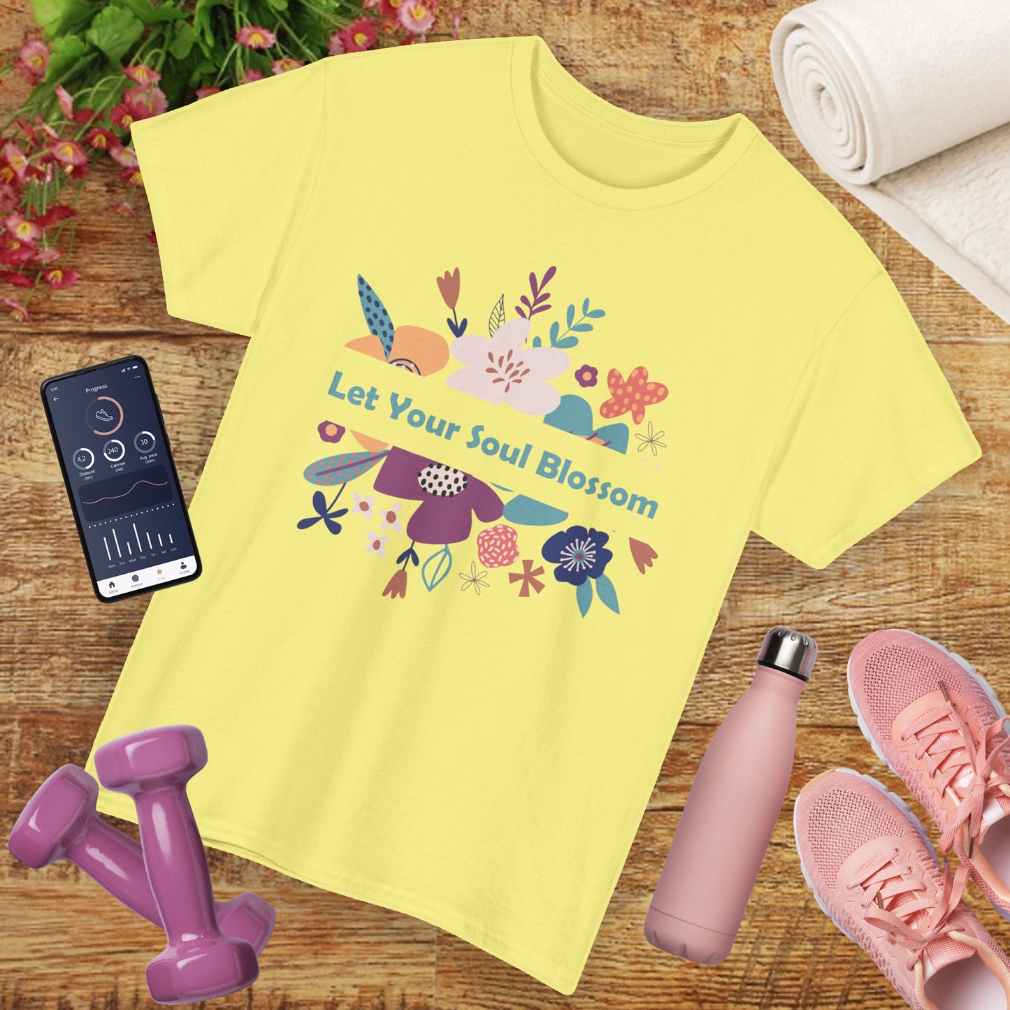 Let Your Soul Blossom Heavy Cotton Tee - Bloom Beyond the Surface