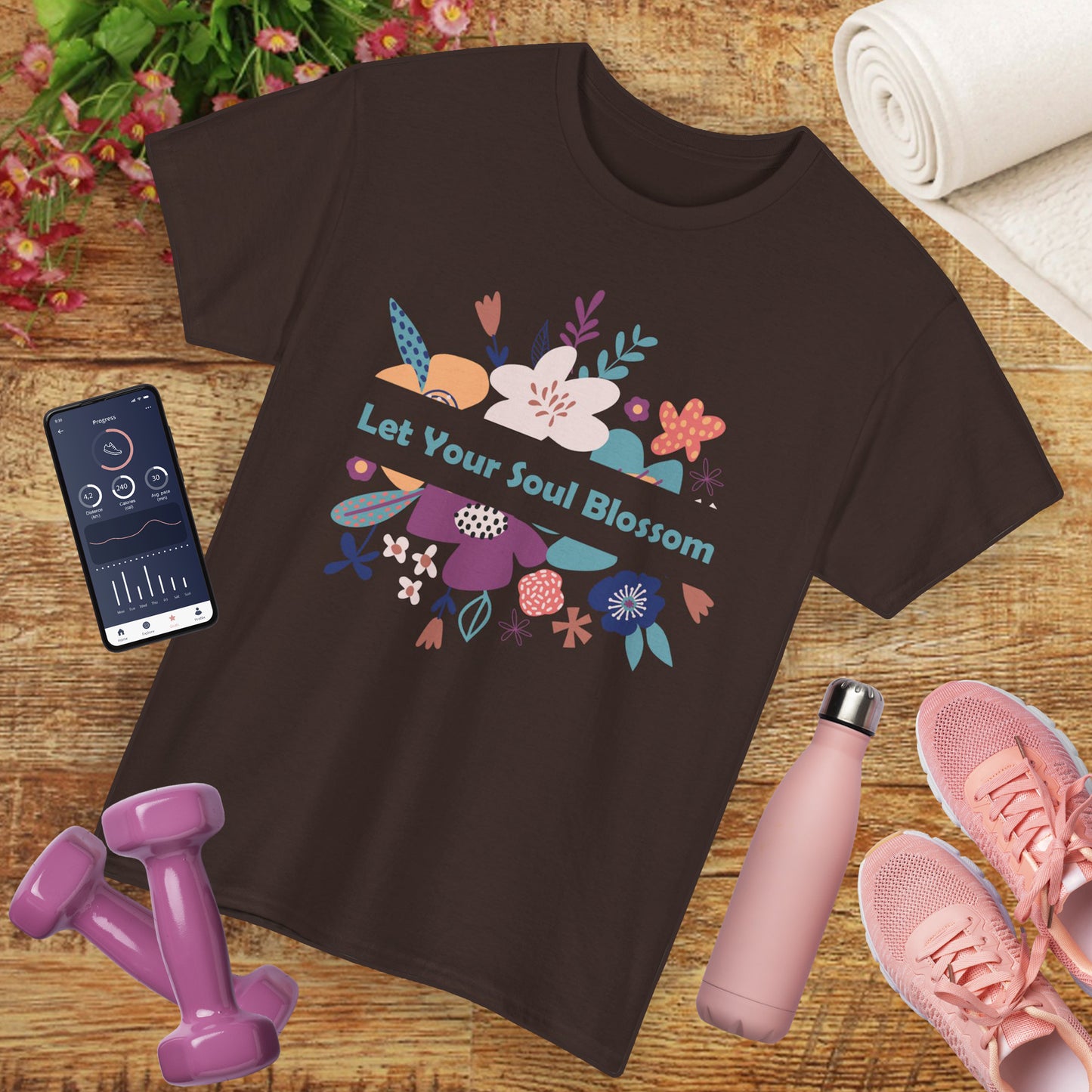 Let Your Soul Blossom Heavy Cotton Tee - Bloom Beyond the Surface