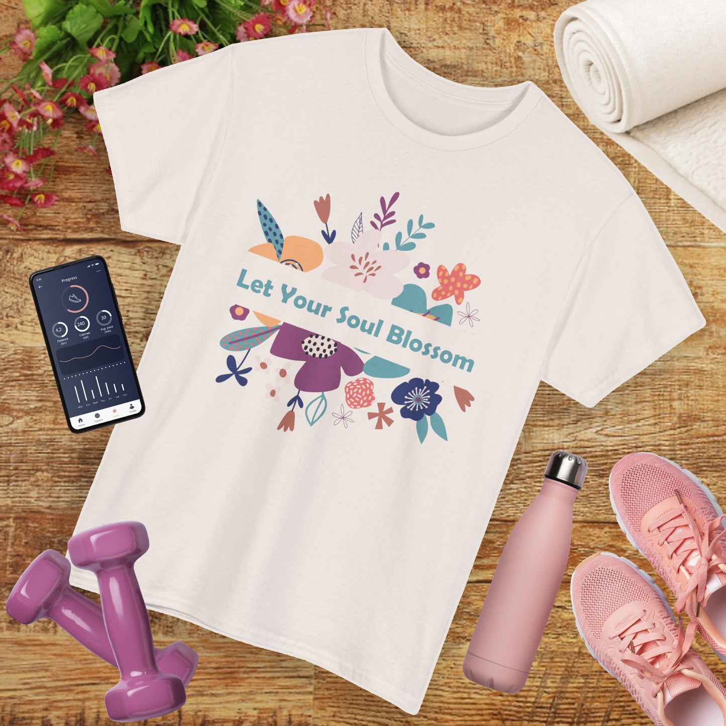 Let Your Soul Blossom Heavy Cotton Tee - Bloom Beyond the Surface