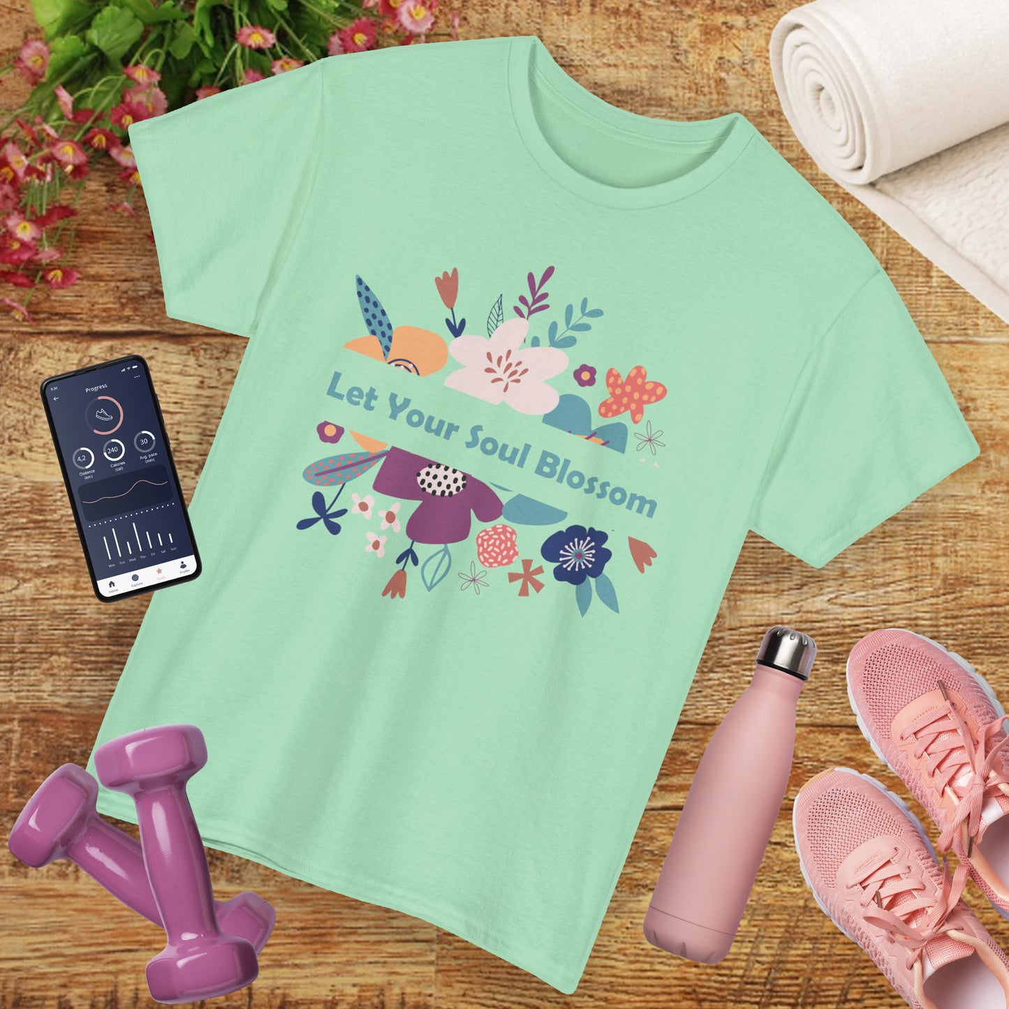 Let Your Soul Blossom Heavy Cotton Tee - Bloom Beyond the Surface