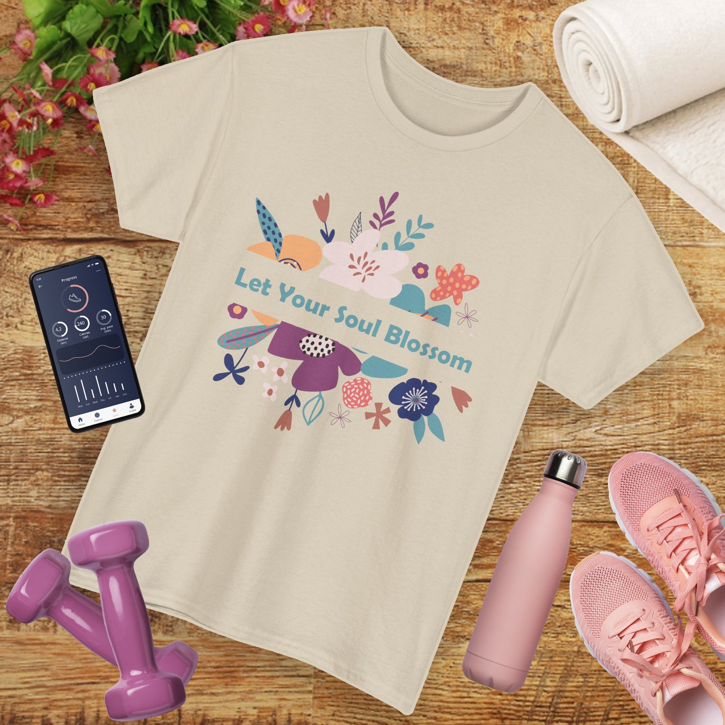 Let Your Soul Blossom Heavy Cotton Tee - Bloom Beyond the Surface