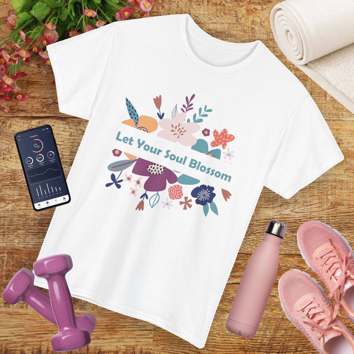 Let Your Soul Blossom Heavy Cotton Tee - Bloom Beyond the Surface