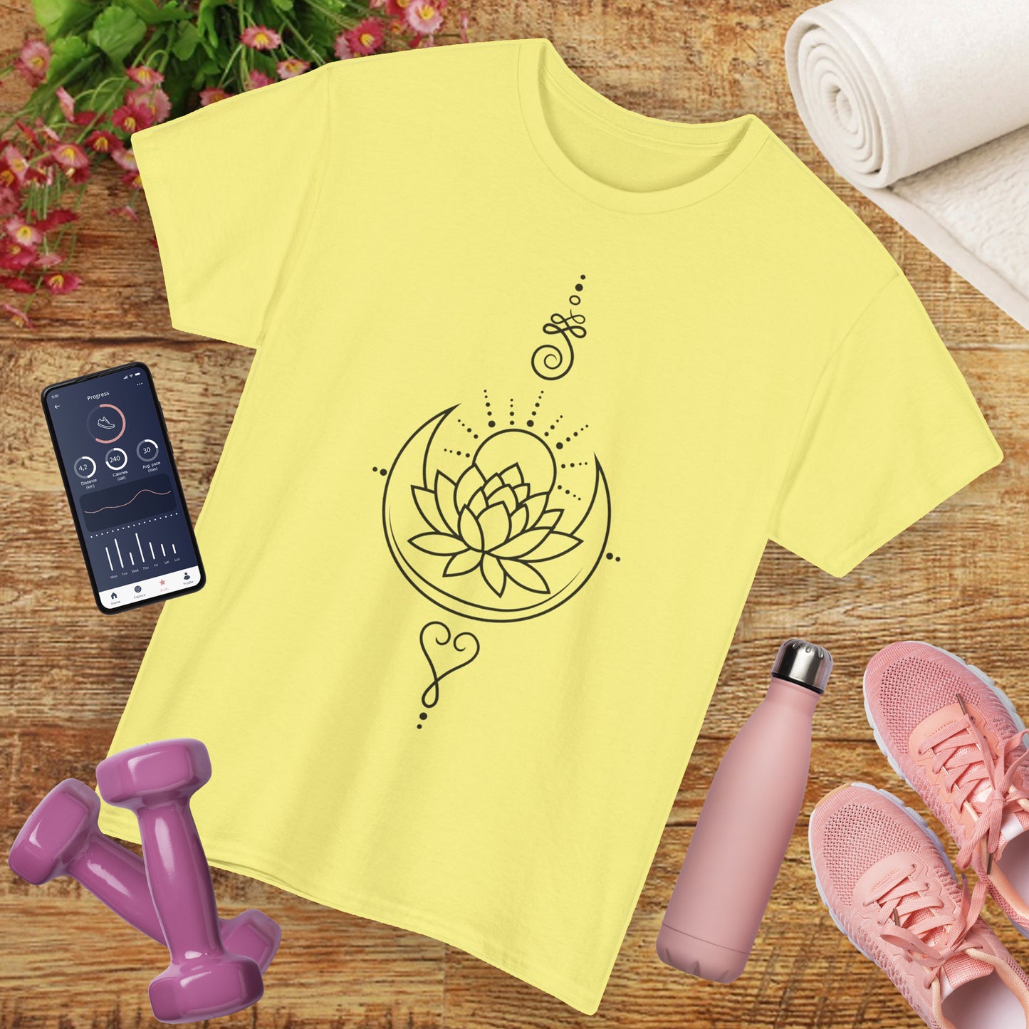 🌙Lotus Dawn Heavy Cotton Tee - Awaken to Possibility