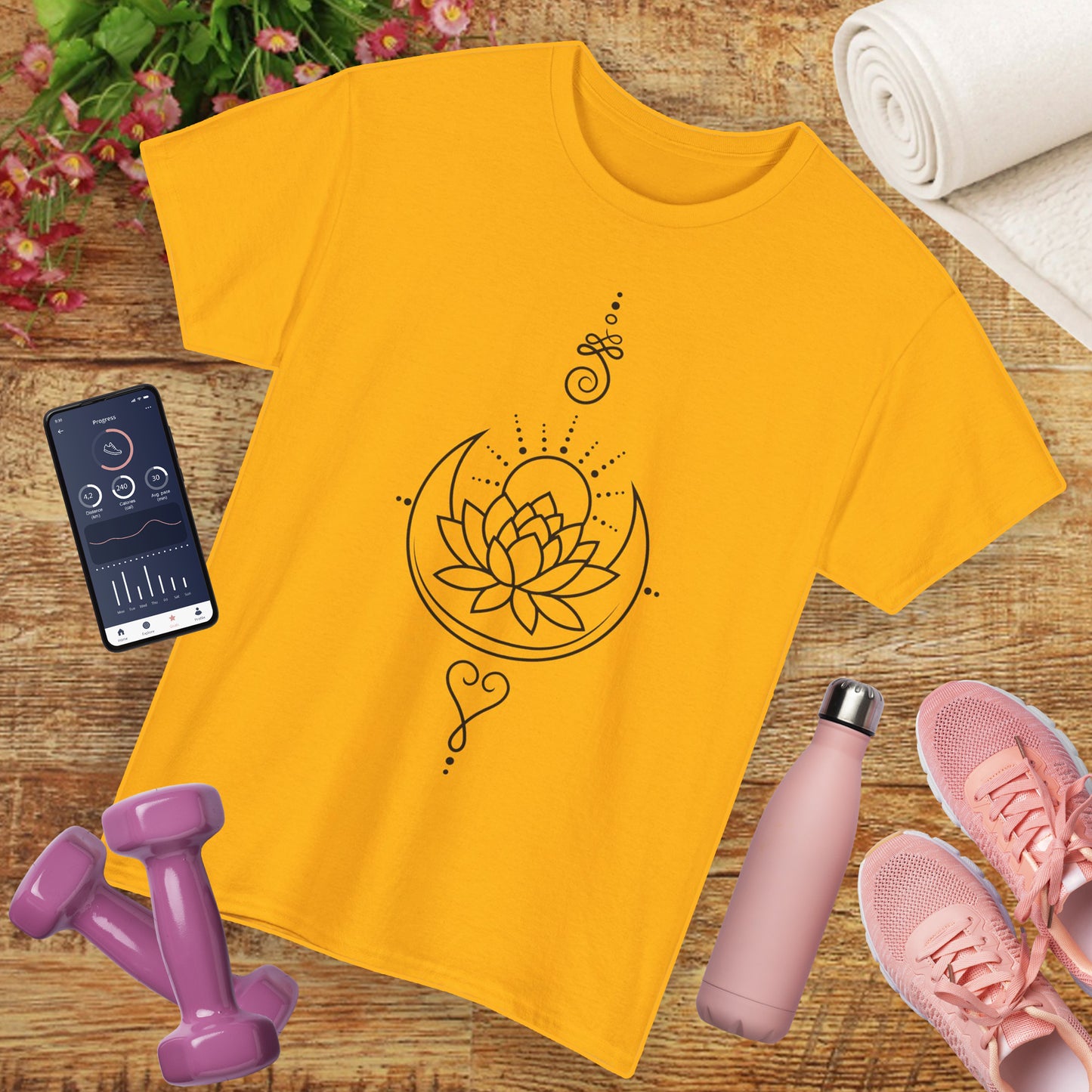 🌙Lotus Dawn Heavy Cotton Tee - Awaken to Possibility