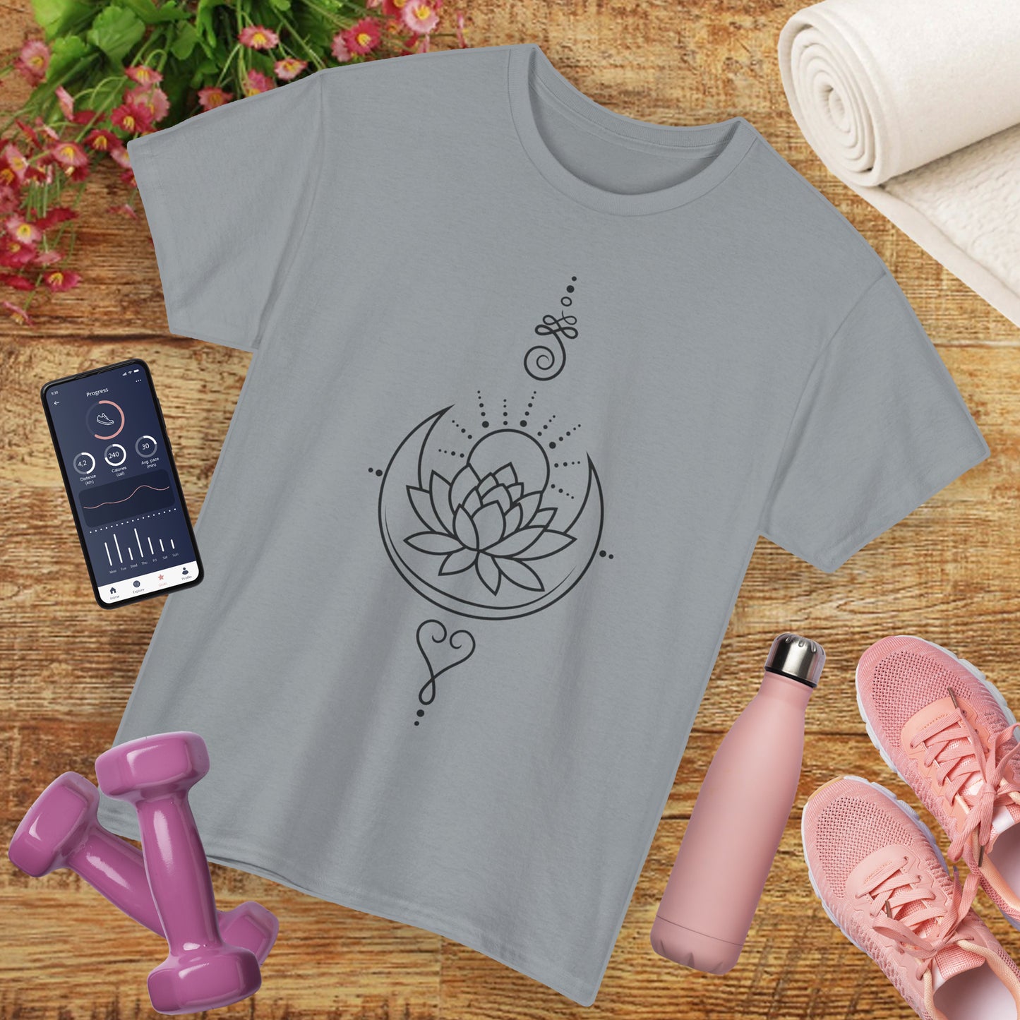 🌙Lotus Dawn Heavy Cotton Tee - Awaken to Possibility