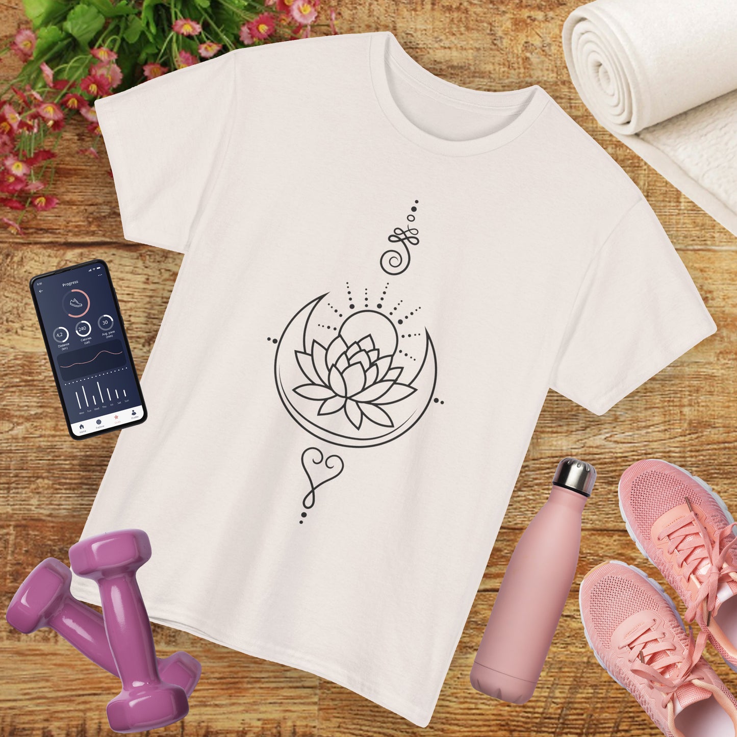 🌙Lotus Dawn Heavy Cotton Tee - Awaken to Possibility
