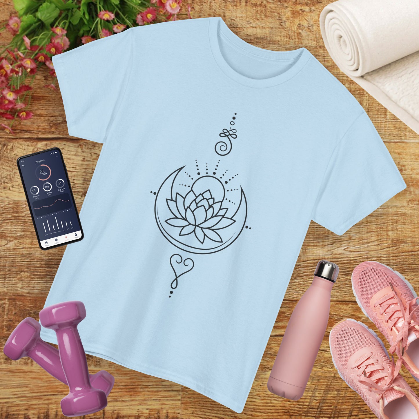 🌙Lotus Dawn Heavy Cotton Tee - Awaken to Possibility