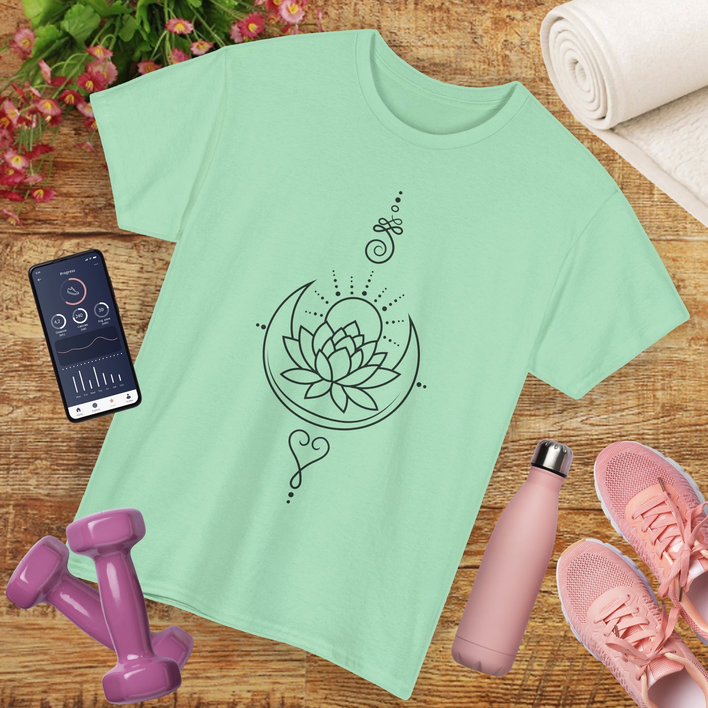 🌙Lotus Dawn Heavy Cotton Tee - Awaken to Possibility