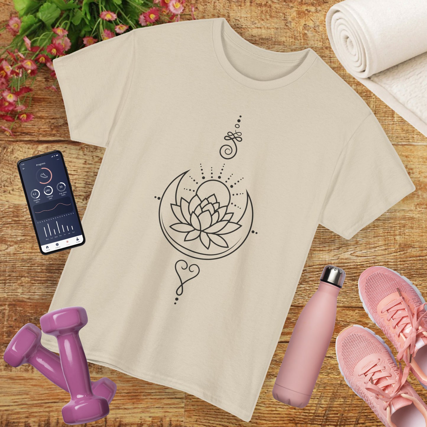 🌙Lotus Dawn Heavy Cotton Tee - Awaken to Possibility
