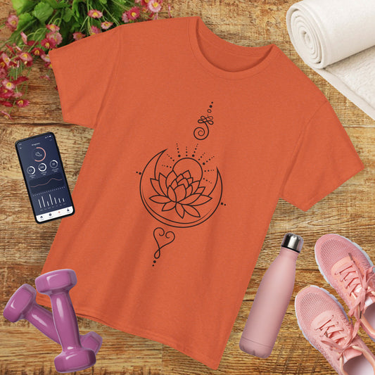 🌙Lotus Dawn Heavy Cotton Tee - Awaken to Possibility