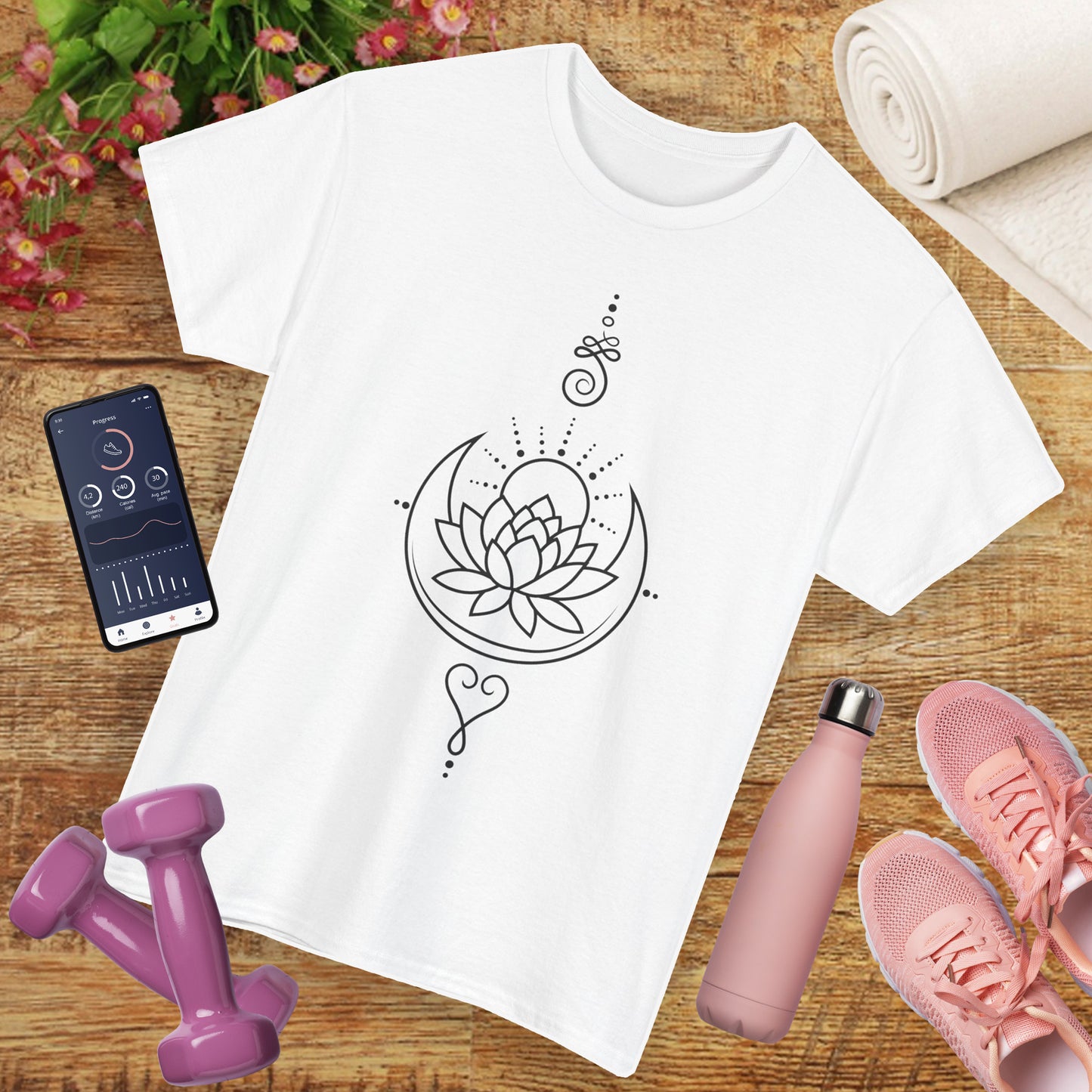 🌙Lotus Dawn Heavy Cotton Tee - Awaken to Possibility