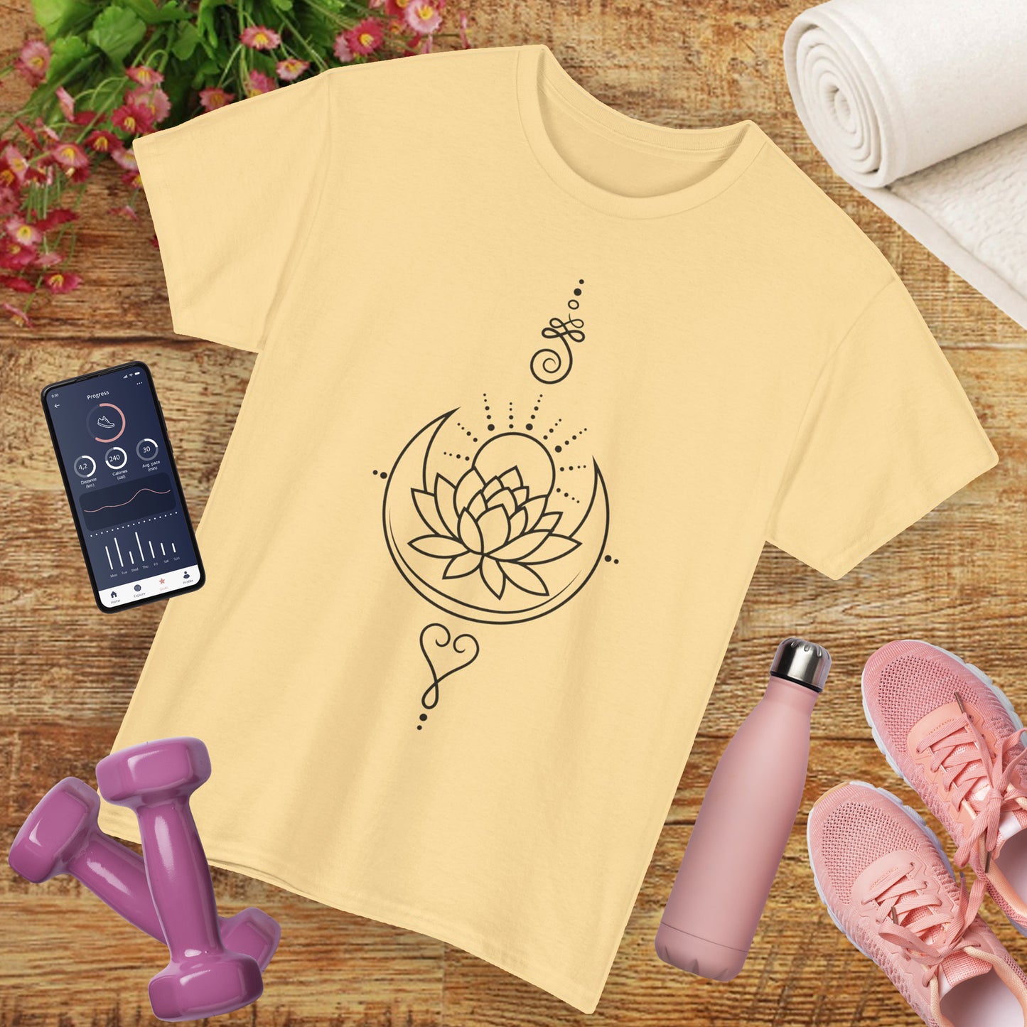 🌙Lotus Dawn Heavy Cotton Tee - Awaken to Possibility