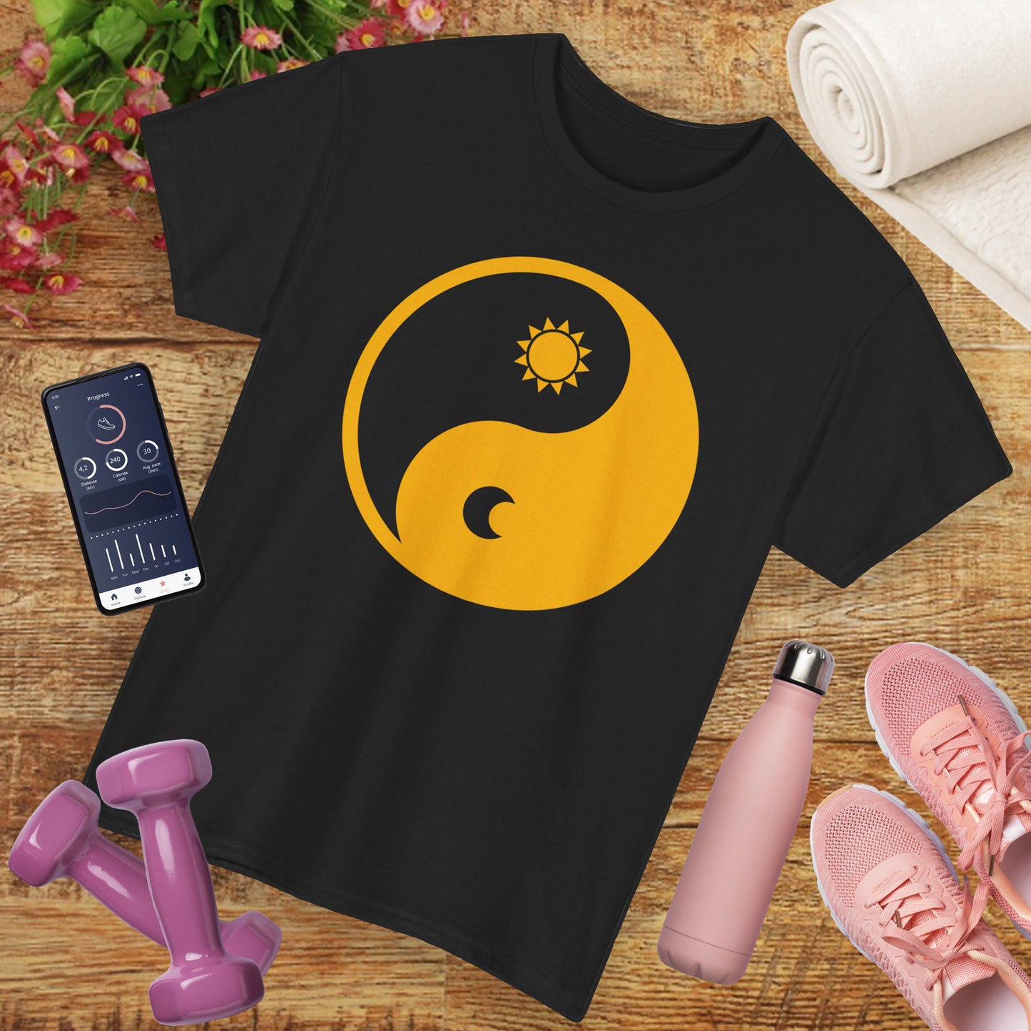 🌞🌜YinYang Solar Lunar Heavy Cotton Tee - Harmony in Balance