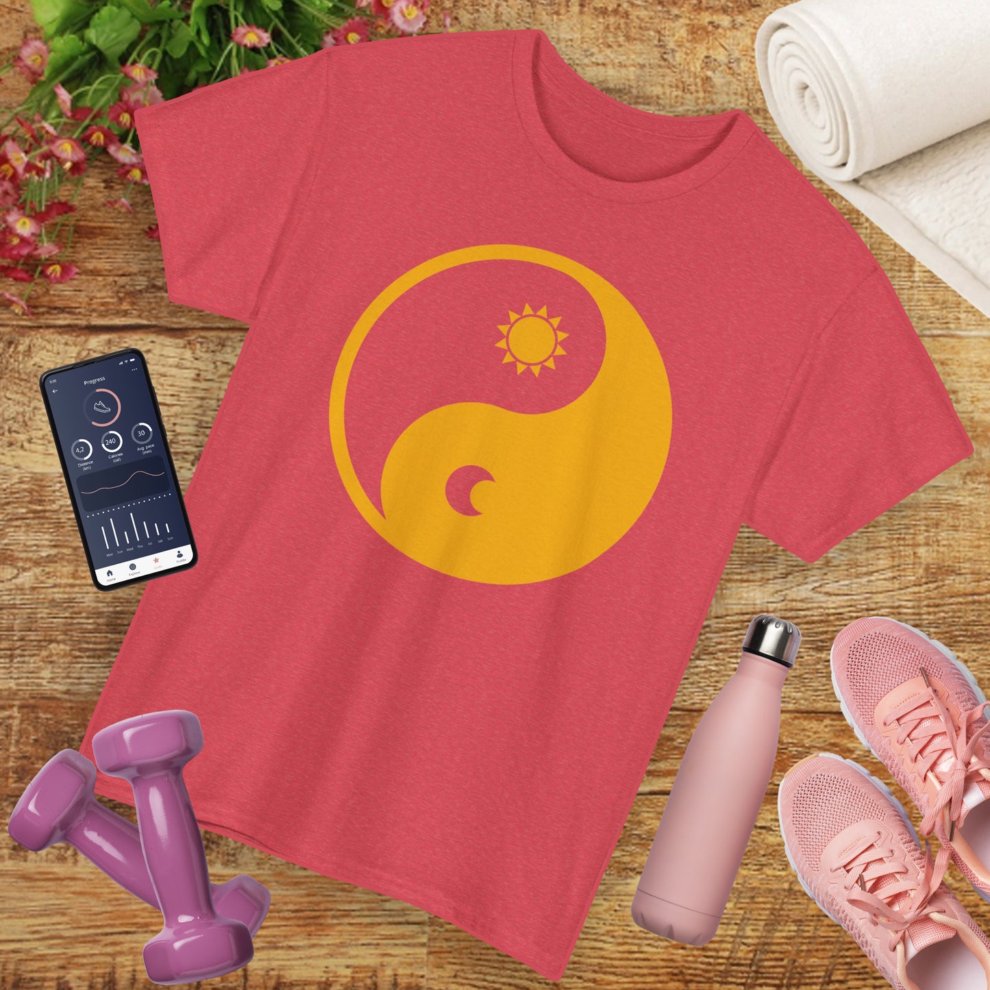 🌞🌜YinYang Solar Lunar Heavy Cotton Tee - Harmony in Balance