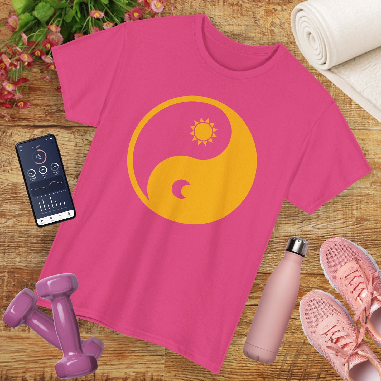 🌞🌜YinYang Solar Lunar Heavy Cotton Tee - Harmony in Balance