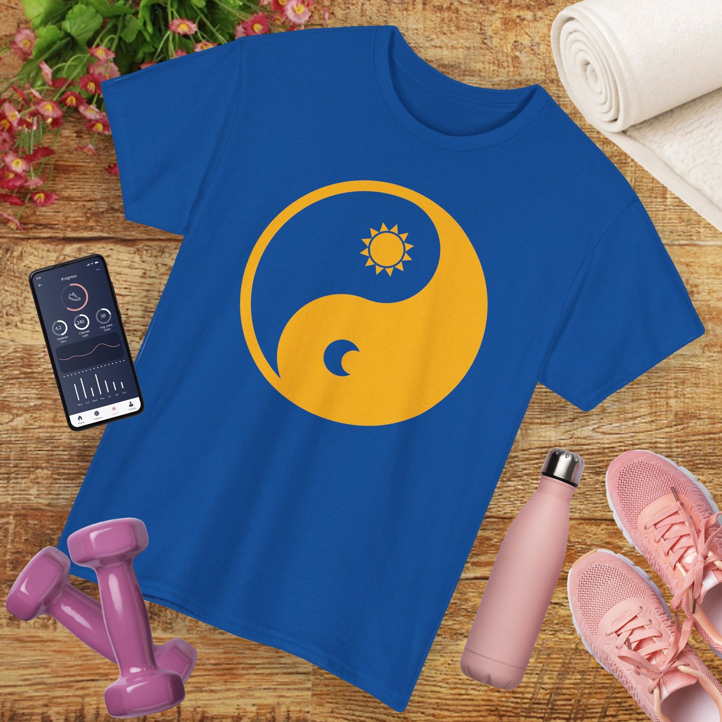 🌞🌜YinYang Solar Lunar Heavy Cotton Tee - Harmony in Balance