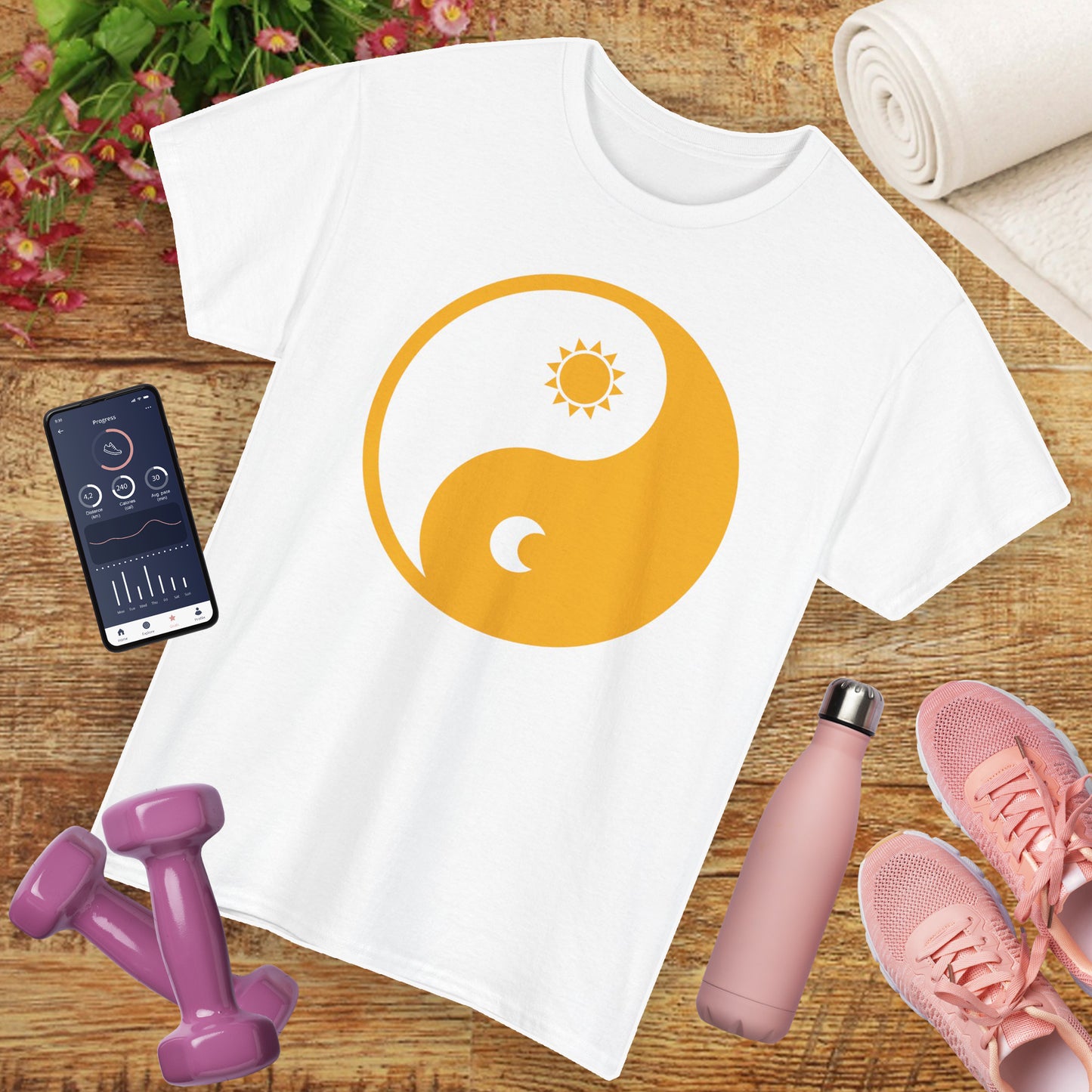 🌞🌜YinYang Solar Lunar Heavy Cotton Tee - Harmony in Balance