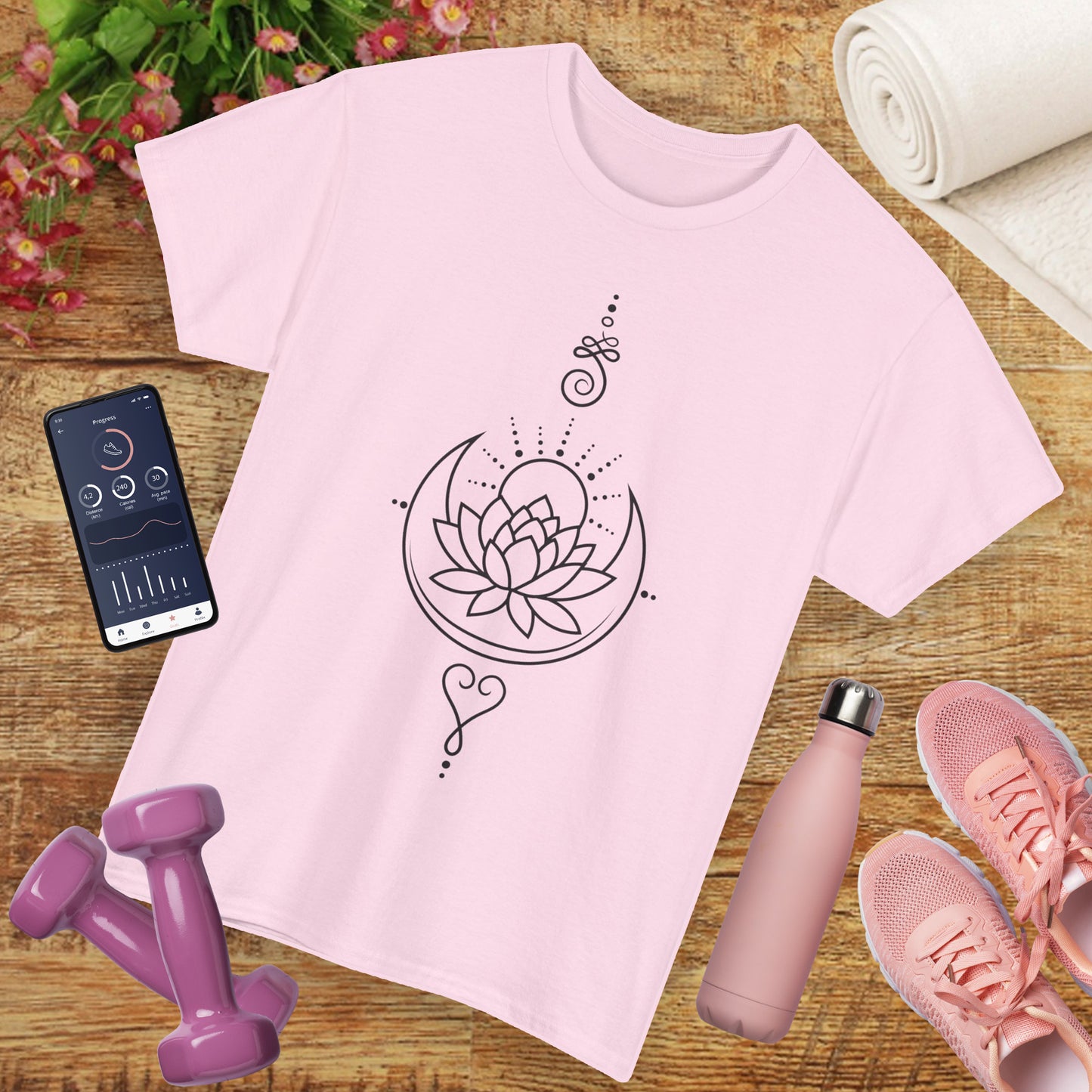 🌙Lotus Dawn Heavy Cotton Tee - Awaken to Possibility
