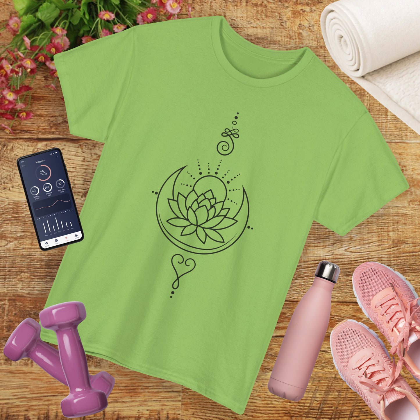 🌙Lotus Dawn Heavy Cotton Tee - Awaken to Possibility