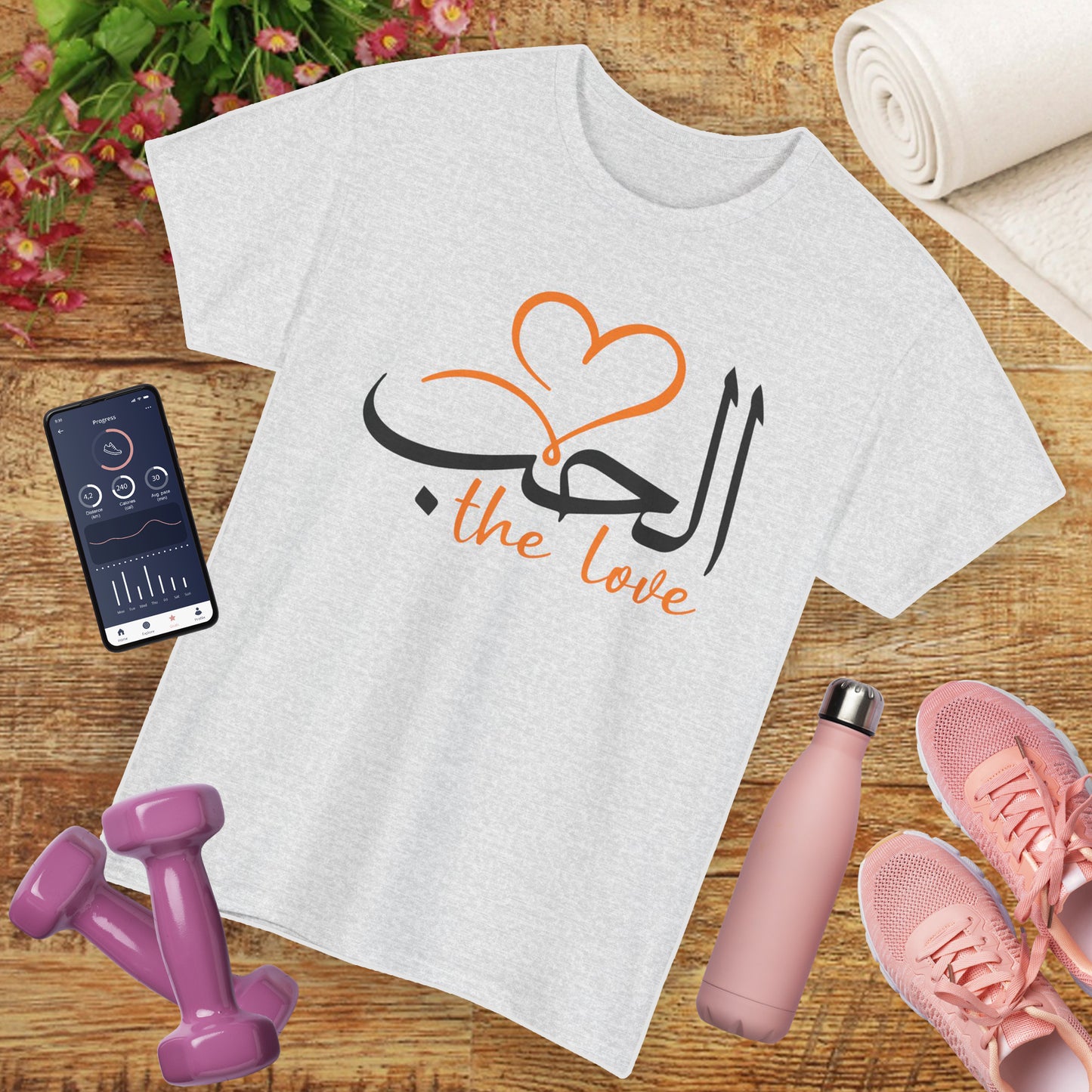 💖"The Love" Heavy Cotton Tee - Calligraphy Edition with Heart Accent