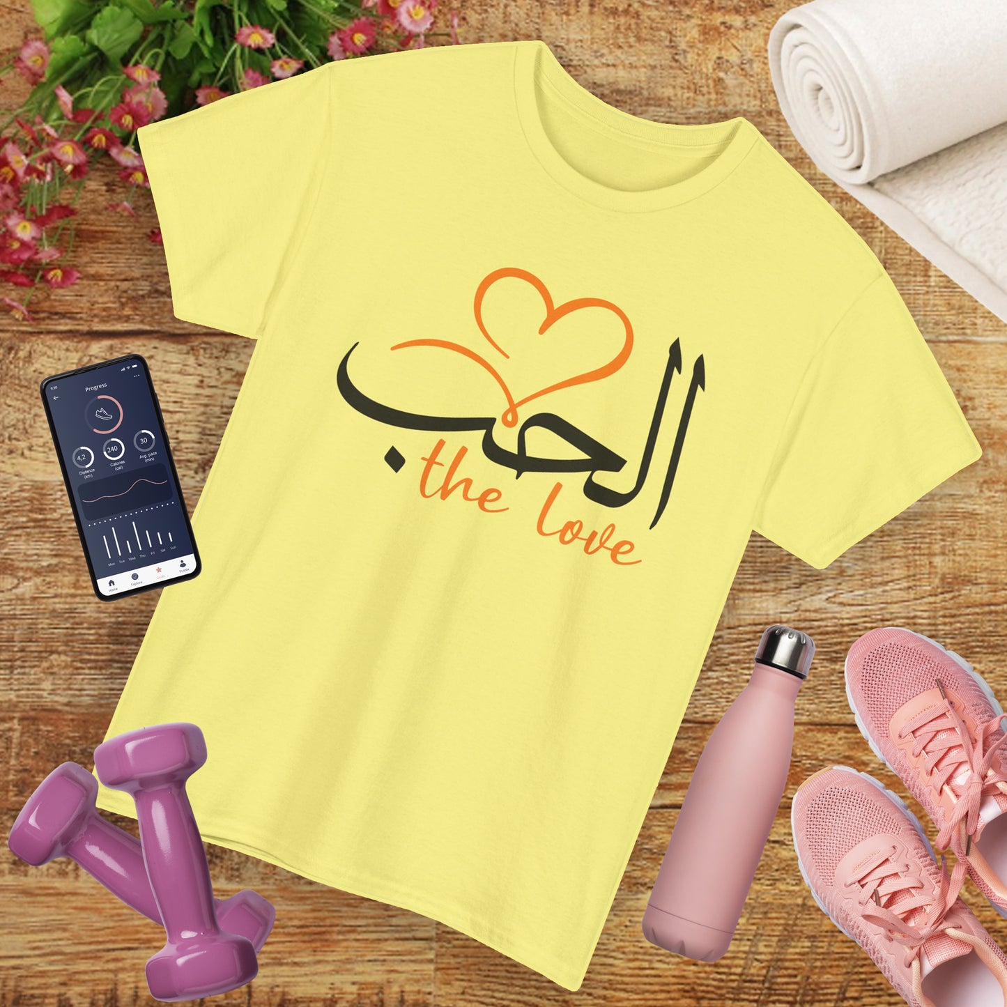💖"The Love" Heavy Cotton Tee - Calligraphy Edition with Heart Accent
