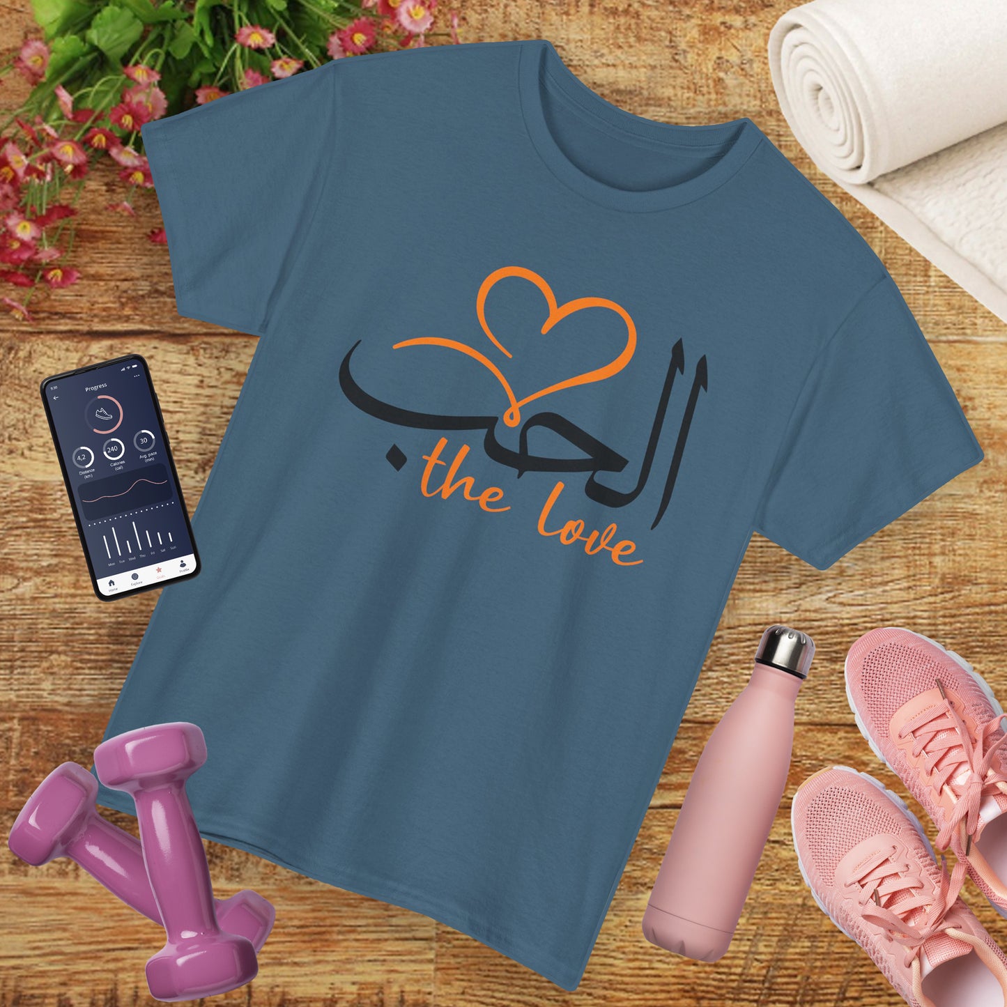 💖"The Love" Heavy Cotton Tee - Calligraphy Edition with Heart Accent