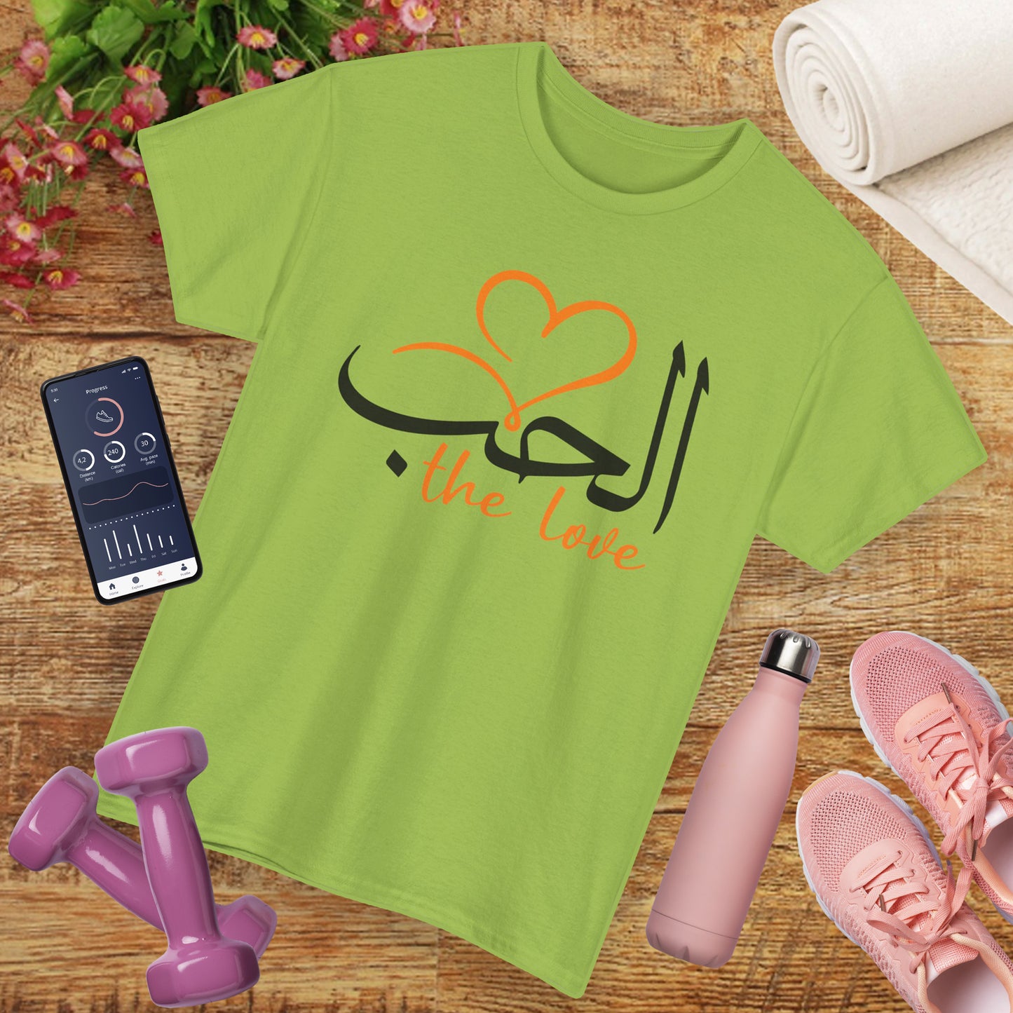 💖"The Love" Heavy Cotton Tee - Calligraphy Edition with Heart Accent