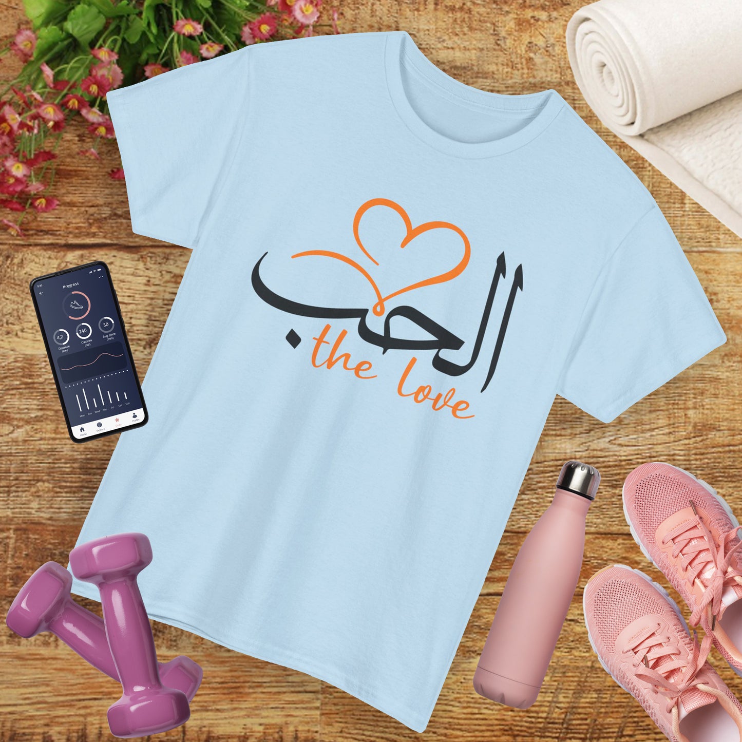 💖"The Love" Heavy Cotton Tee - Calligraphy Edition with Heart Accent