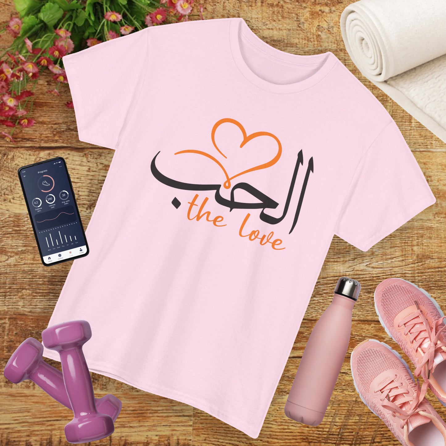 💖"The Love" Heavy Cotton Tee - Calligraphy Edition with Heart Accent