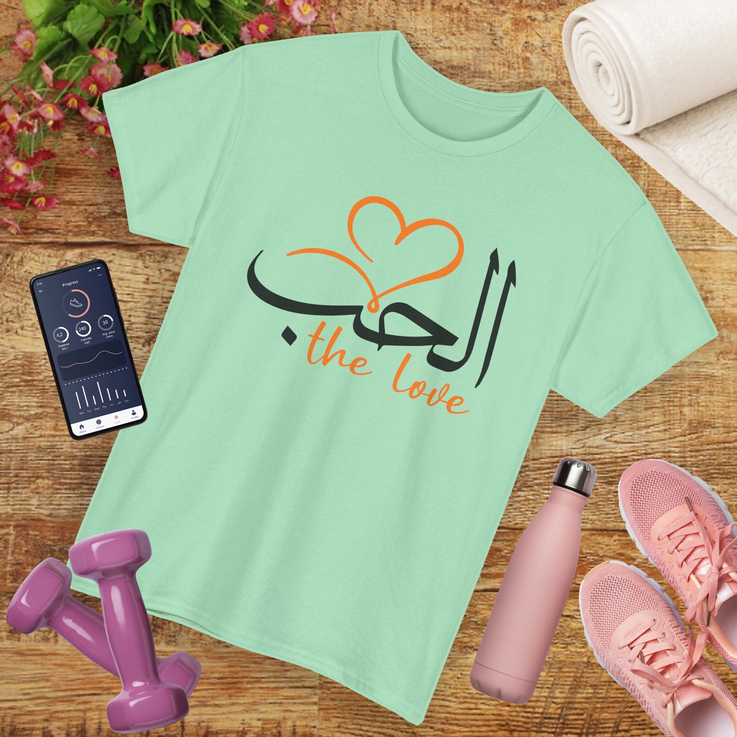 💖"The Love" Heavy Cotton Tee - Calligraphy Edition with Heart Accent