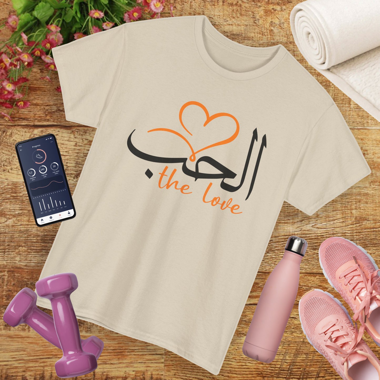 💖"The Love" Heavy Cotton Tee - Calligraphy Edition with Heart Accent
