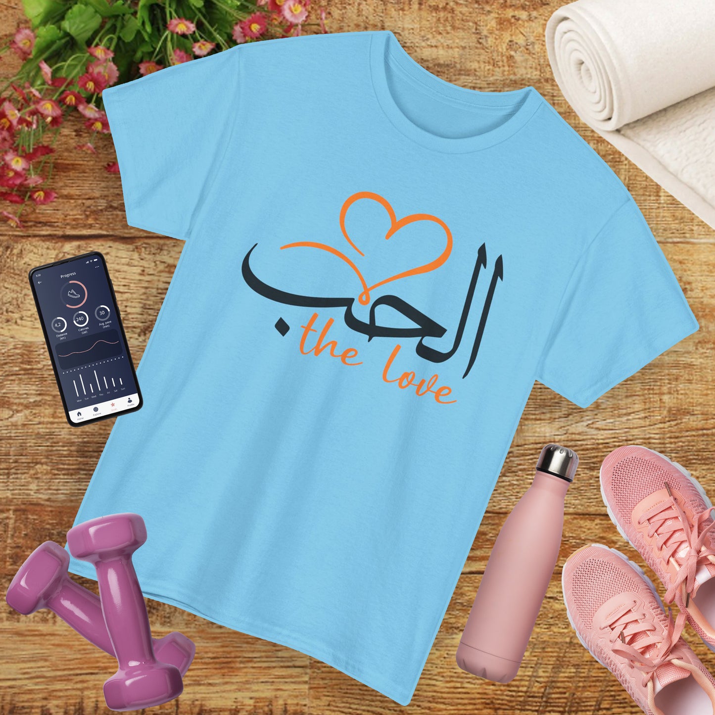 💖"The Love" Heavy Cotton Tee - Calligraphy Edition with Heart Accent