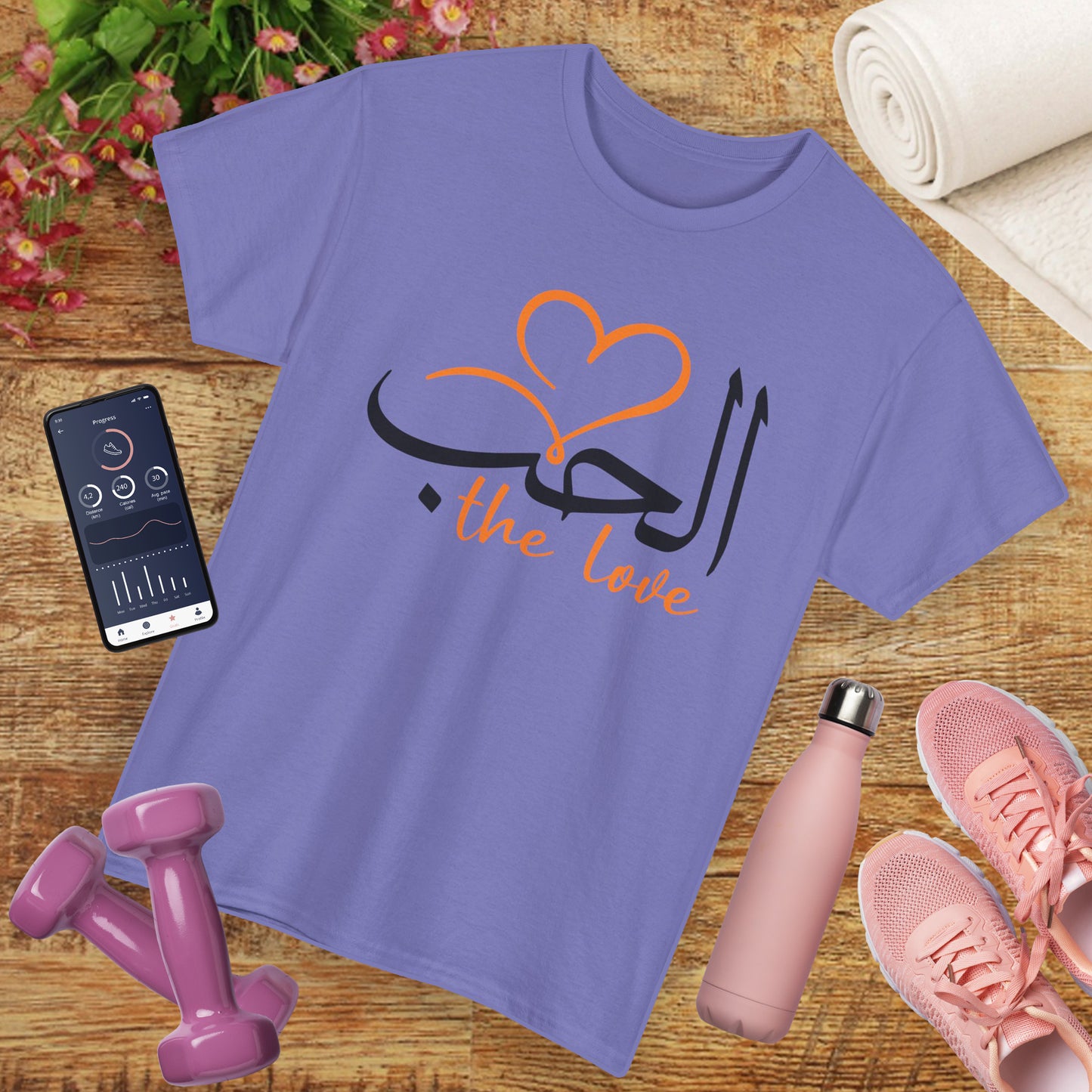 💖"The Love" Heavy Cotton Tee - Calligraphy Edition with Heart Accent
