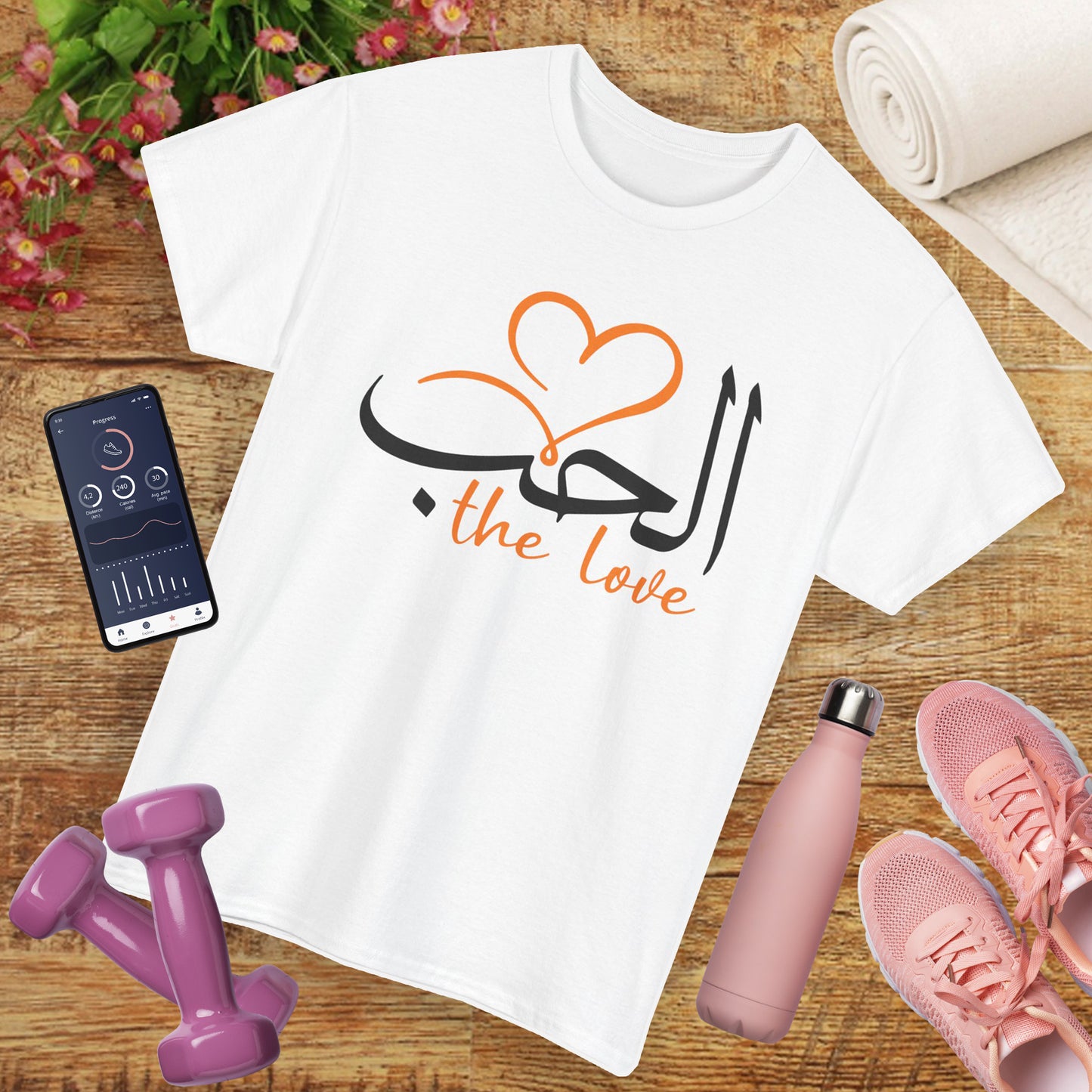 💖"The Love" Heavy Cotton Tee - Calligraphy Edition with Heart Accent