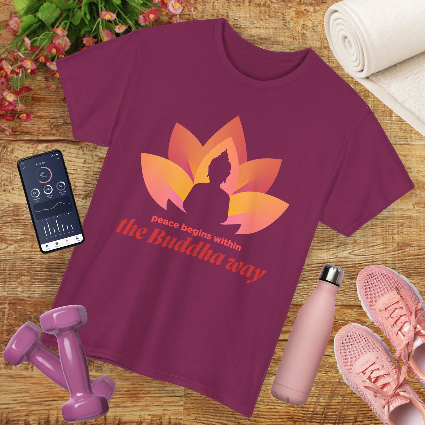 Buddha Peace Within Heavy Cotton Tee - Embrace the Path of Serenity