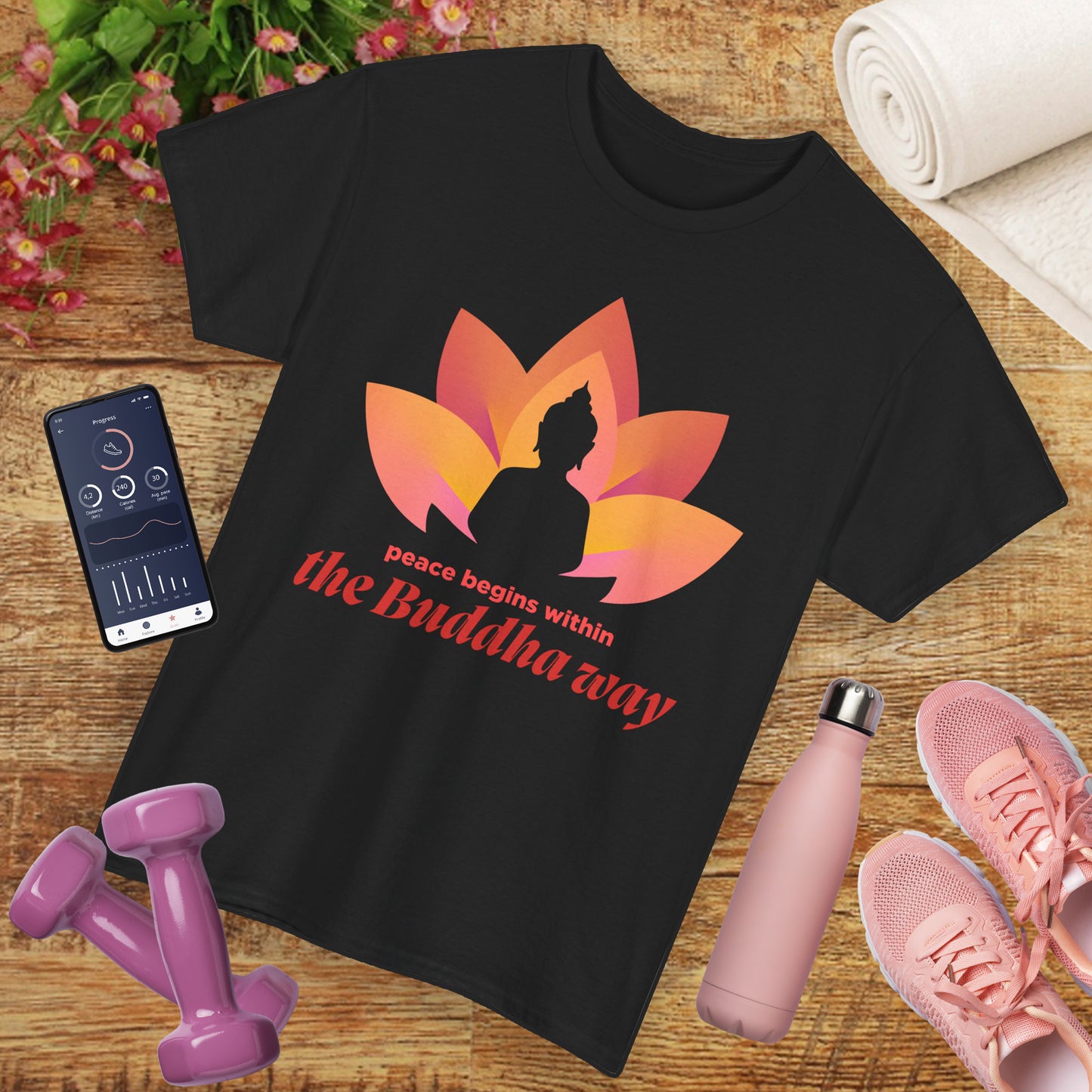 Buddha Peace Within Heavy Cotton Tee - Embrace the Path of Serenity