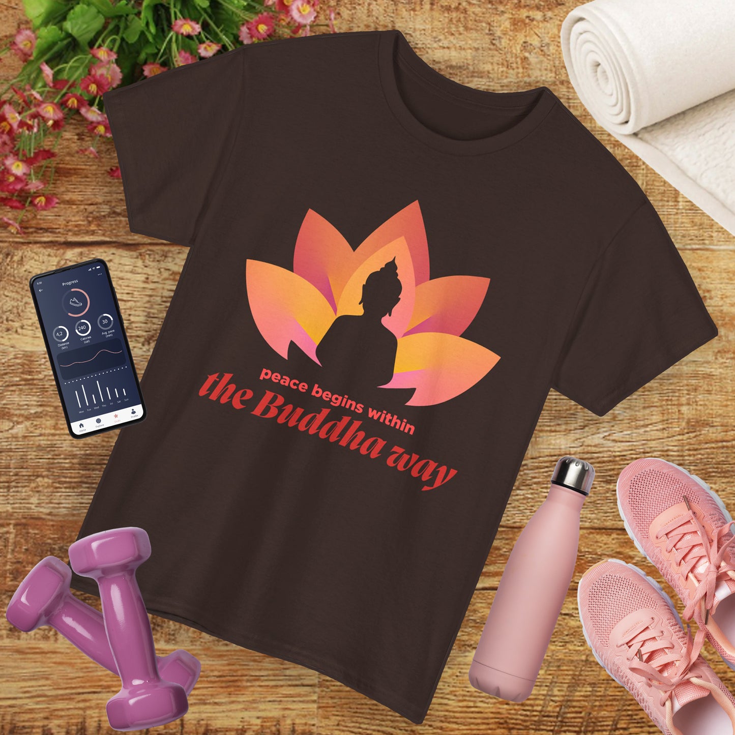 Buddha Peace Within Heavy Cotton Tee - Embrace the Path of Serenity