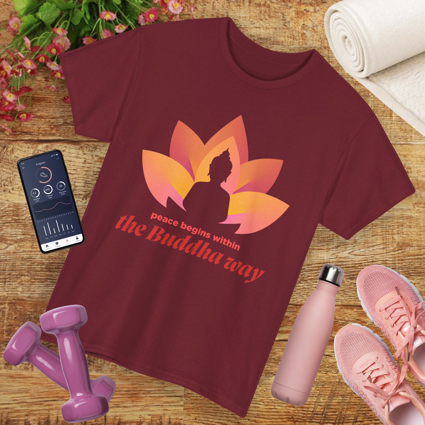 Buddha Peace Within Heavy Cotton Tee - Embrace the Path of Serenity