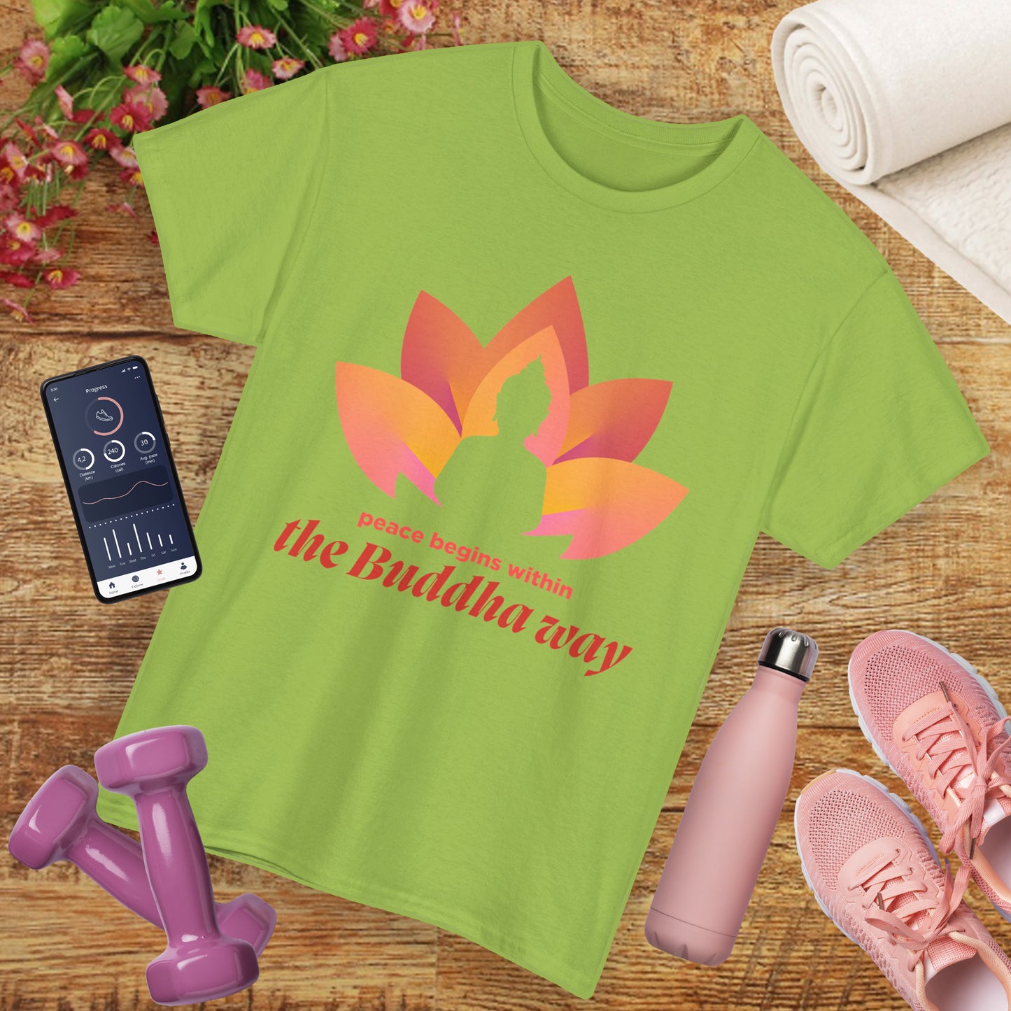 Buddha Peace Within Heavy Cotton Tee - Embrace the Path of Serenity