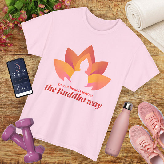 Buddha Peace Within Heavy Cotton Tee - Embrace the Path of Serenity
