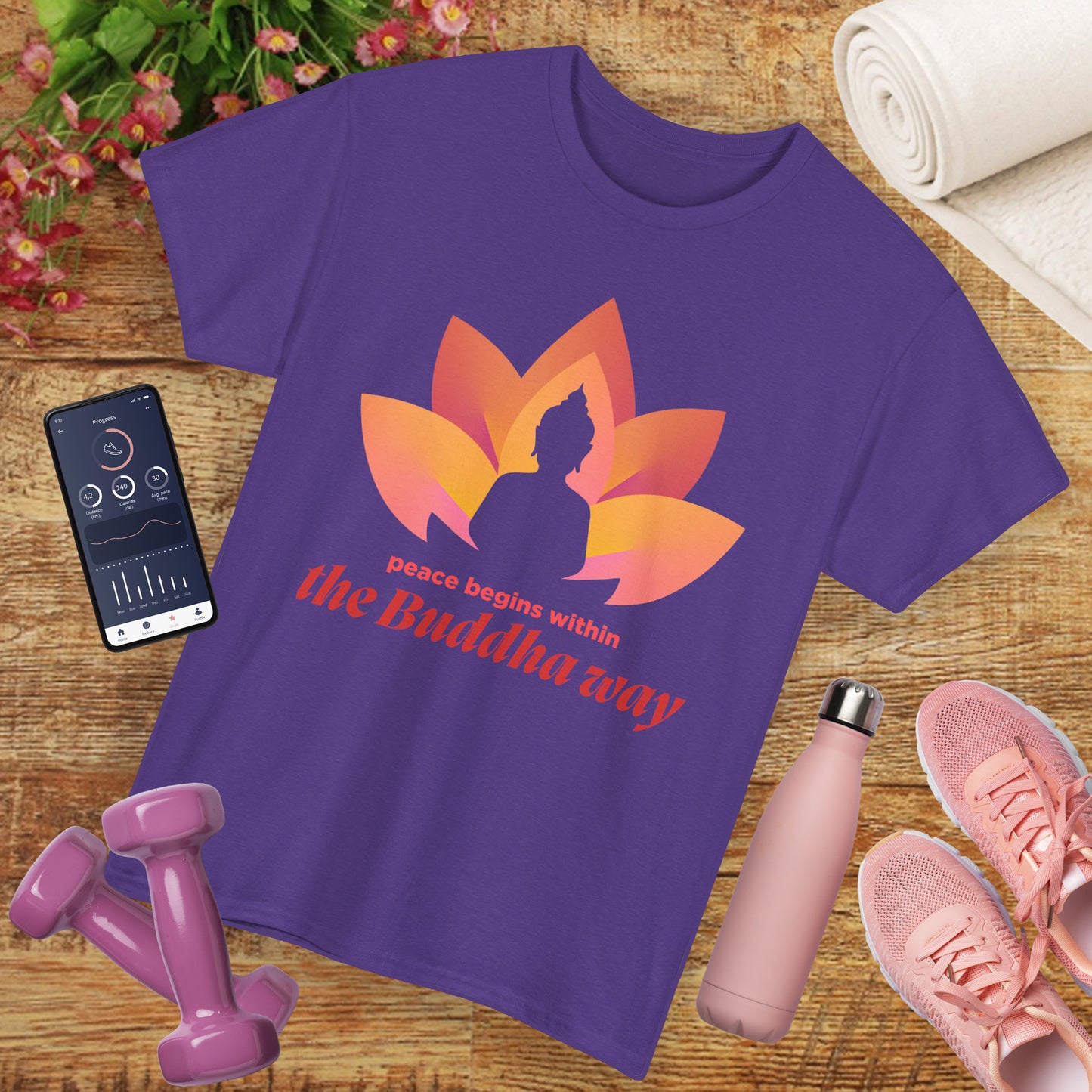 Buddha Peace Within Heavy Cotton Tee - Embrace the Path of Serenity