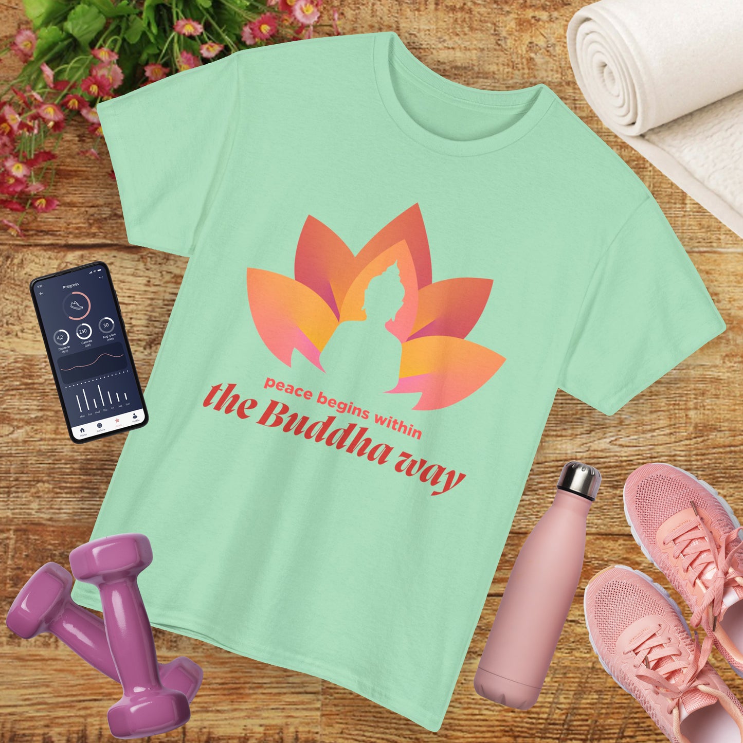 Buddha Peace Within Heavy Cotton Tee - Embrace the Path of Serenity