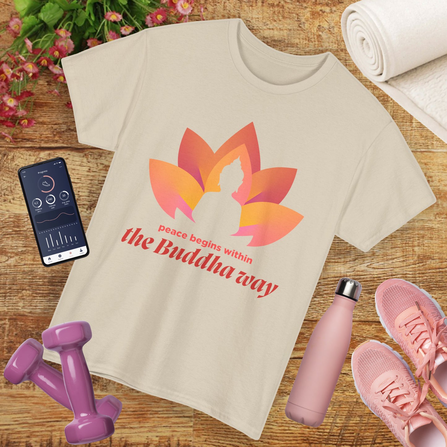 Buddha Peace Within Heavy Cotton Tee - Embrace the Path of Serenity