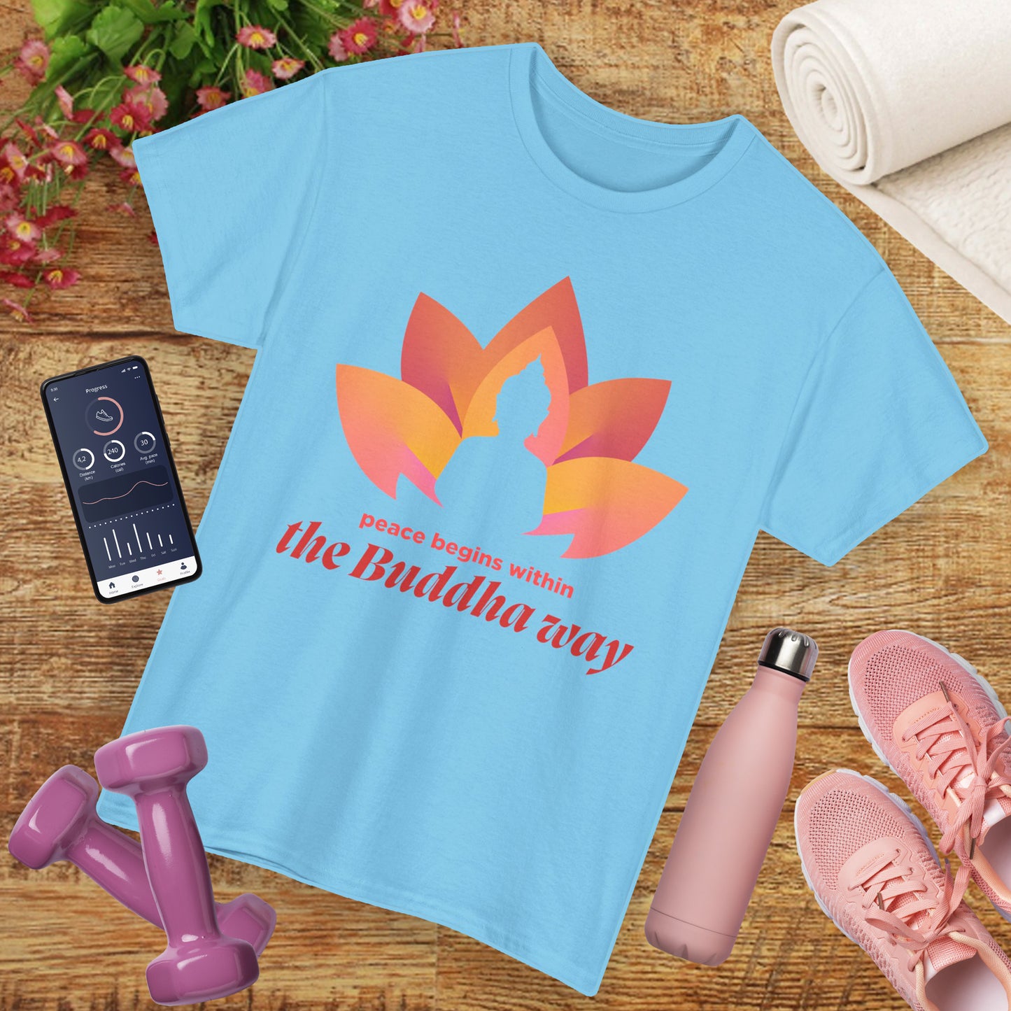 Buddha Peace Within Heavy Cotton Tee - Embrace the Path of Serenity