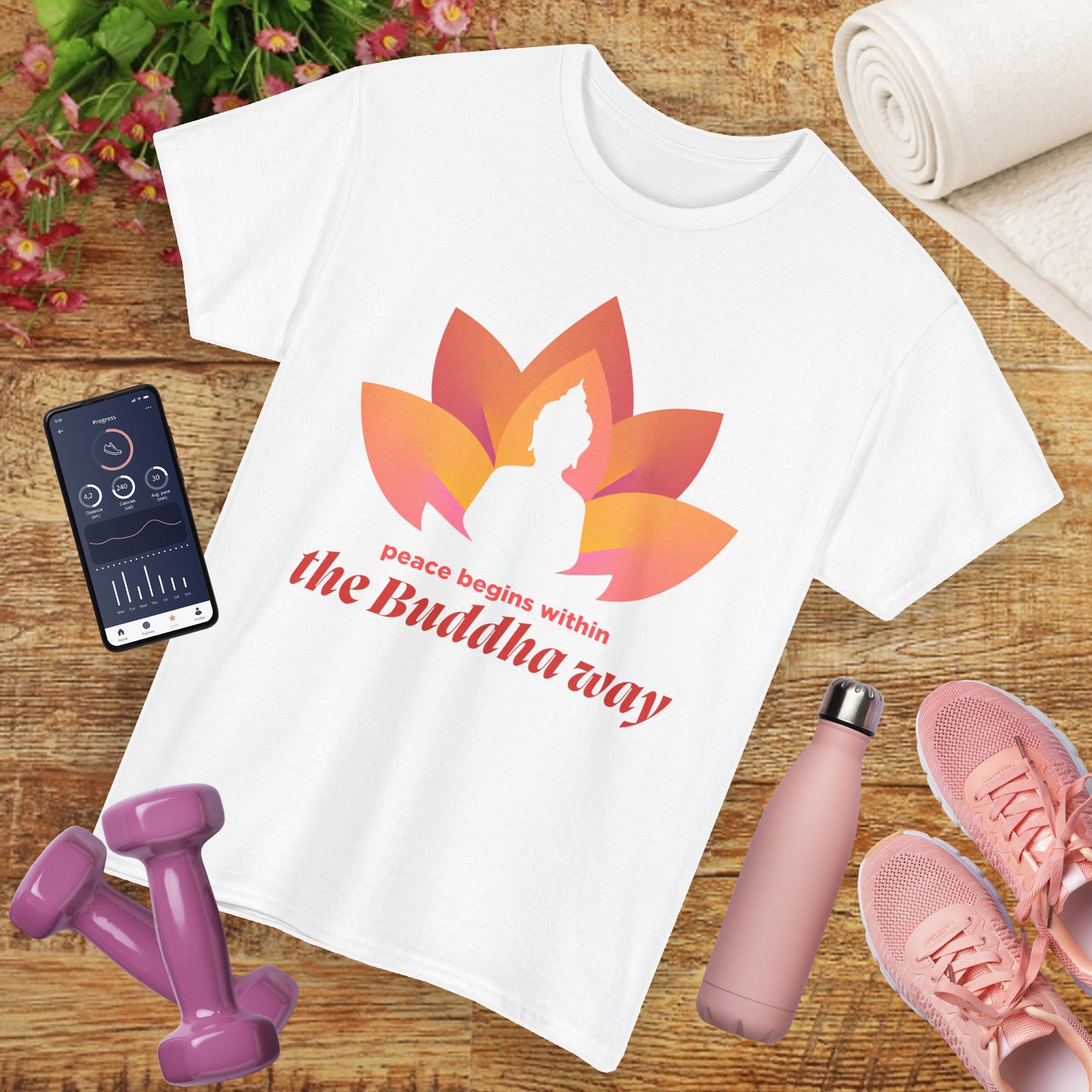 Buddha Peace Within Heavy Cotton Tee - Embrace the Path of Serenity
