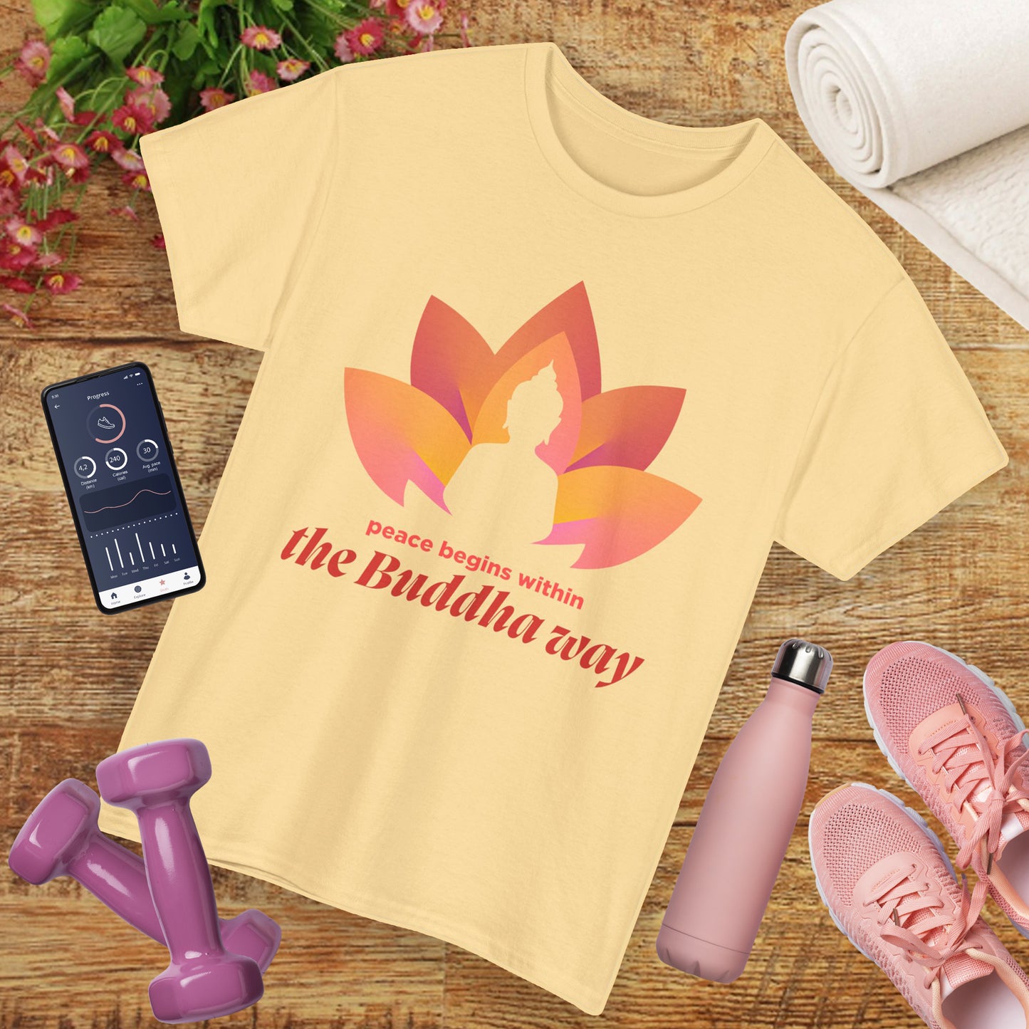 Buddha Peace Within Heavy Cotton Tee - Embrace the Path of Serenity