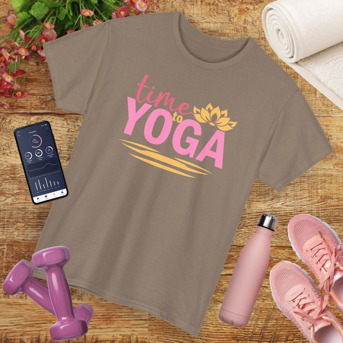 "Time to Yoga" Heavy Cotton Tee - Flow with Ease