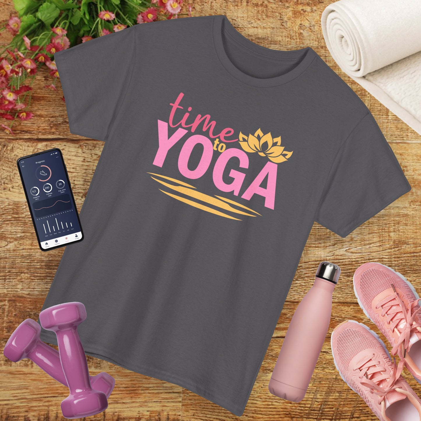 "Time to Yoga" Heavy Cotton Tee - Flow with Ease