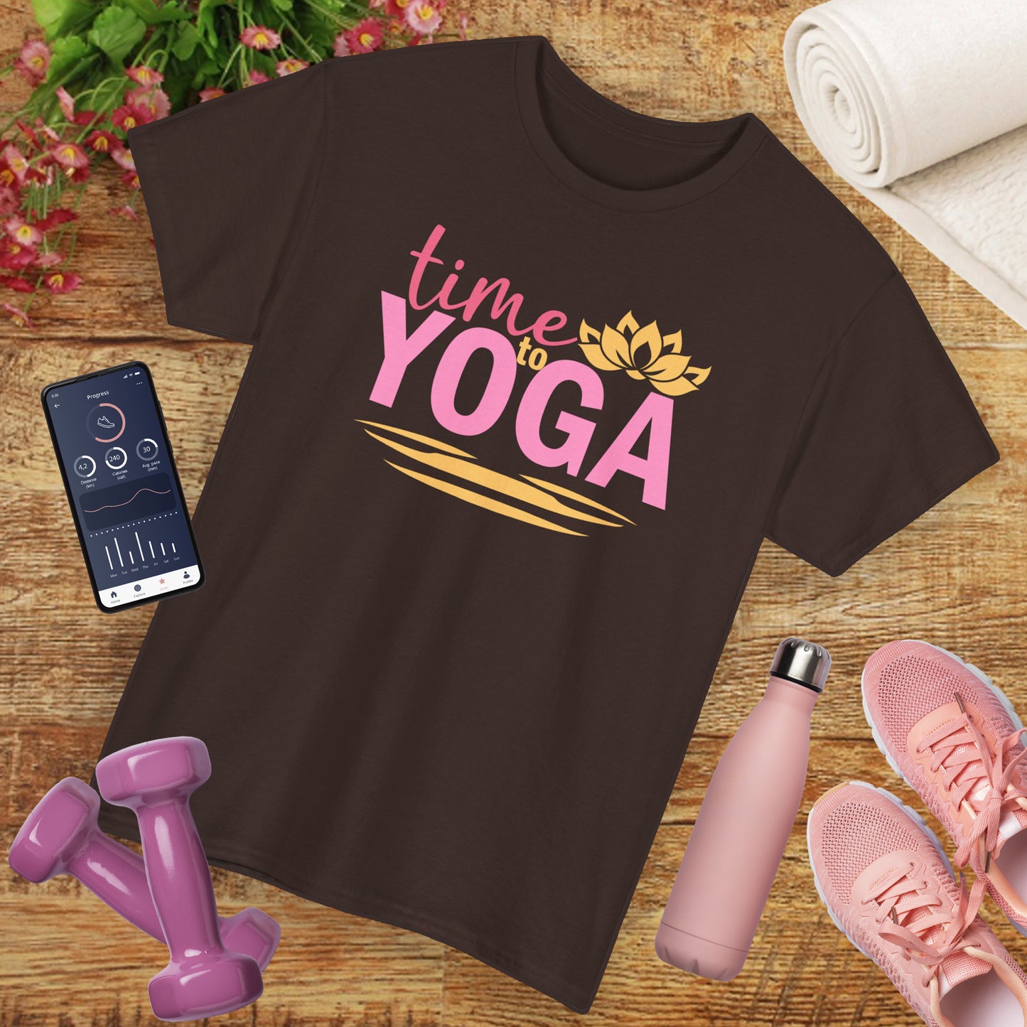 "Time to Yoga" Heavy Cotton Tee - Flow with Ease