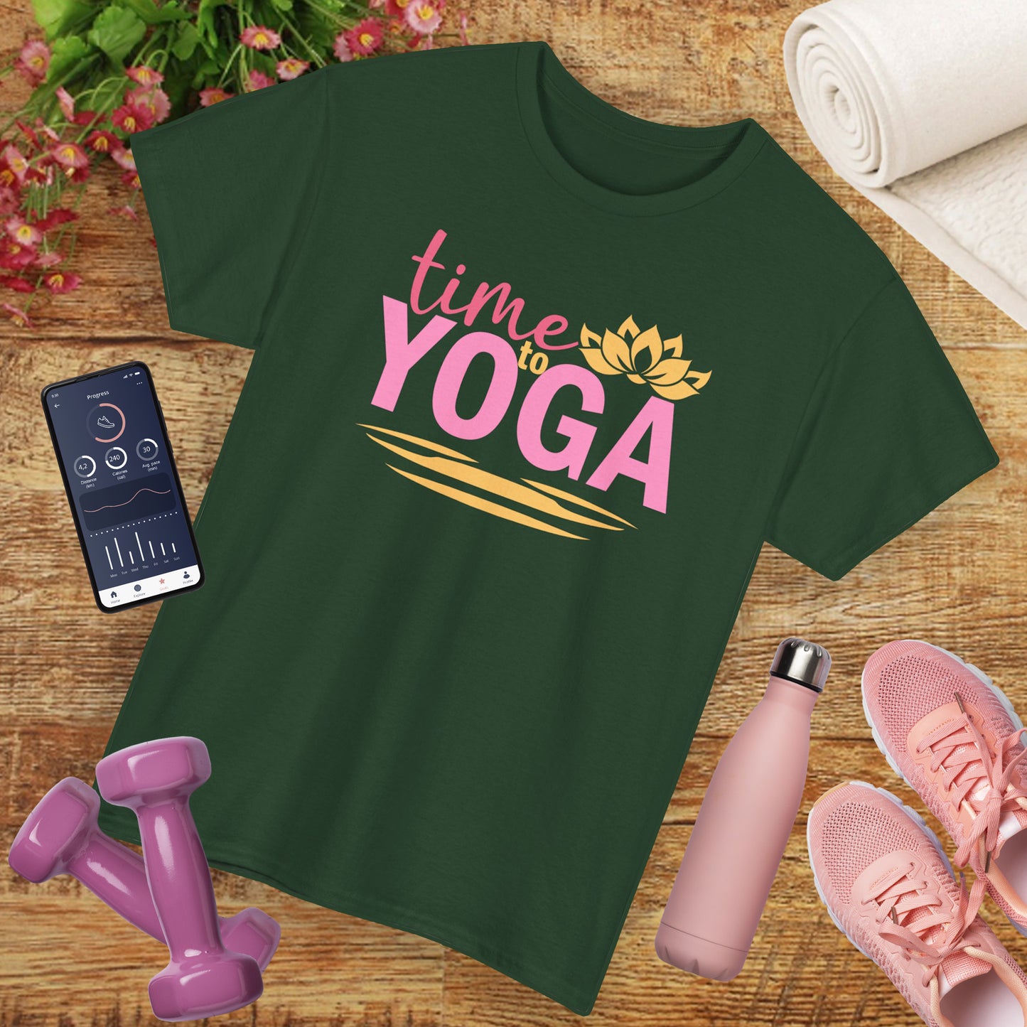 "Time to Yoga" Heavy Cotton Tee - Flow with Ease